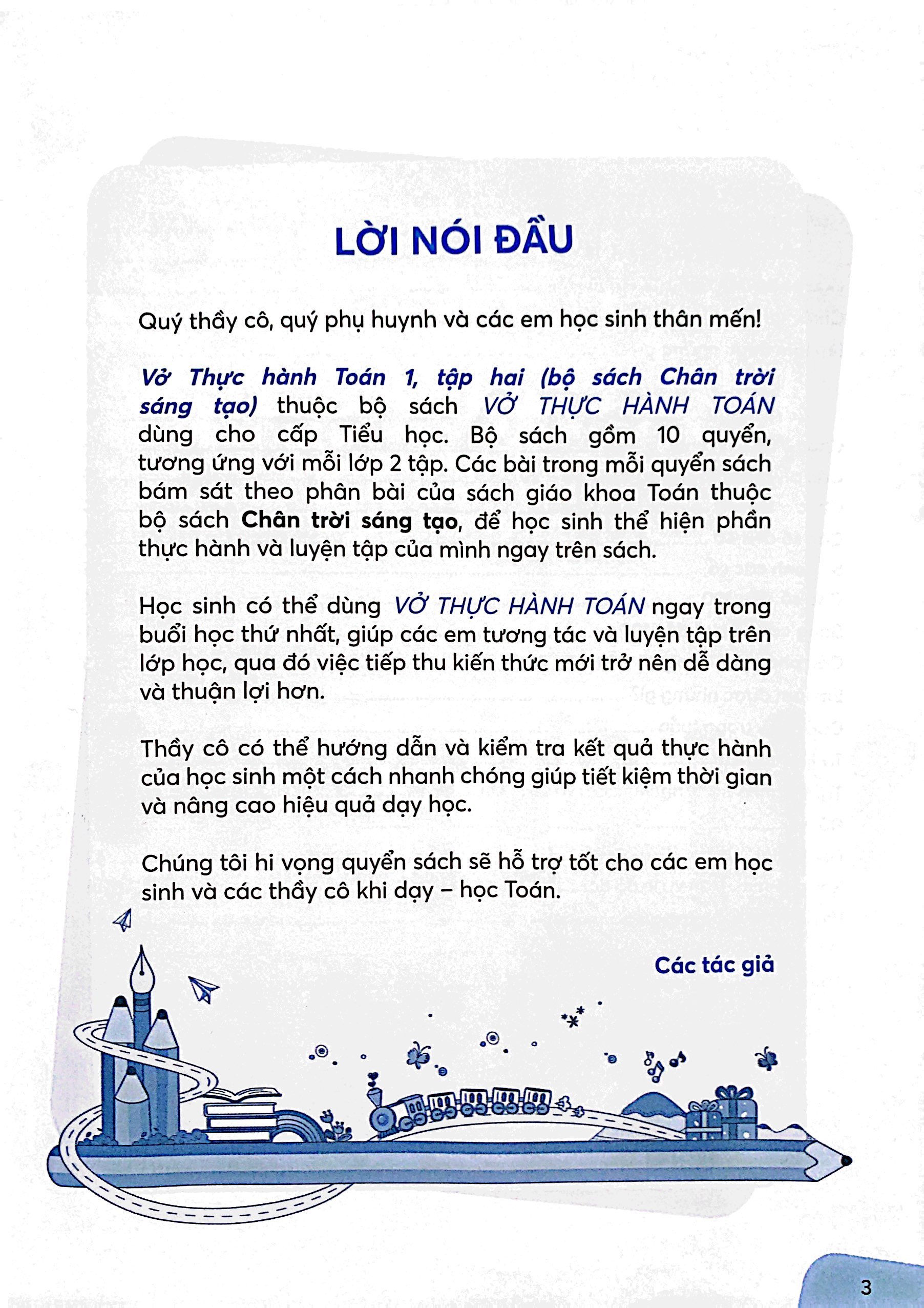 bộ vở thực hành toán 1 - tập 2 (theo bộ sgk chân trời sáng tạo) (2023)