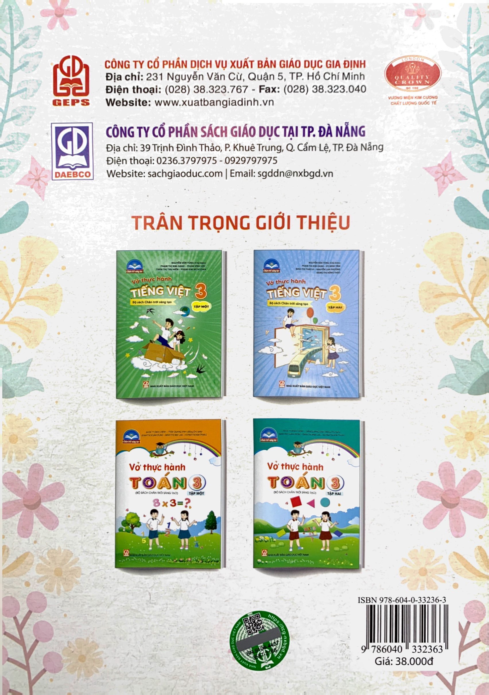 bộ vở thực hành toán 3 - tập 2 (theo bộ sgk chân trời sáng tạo) (2022)