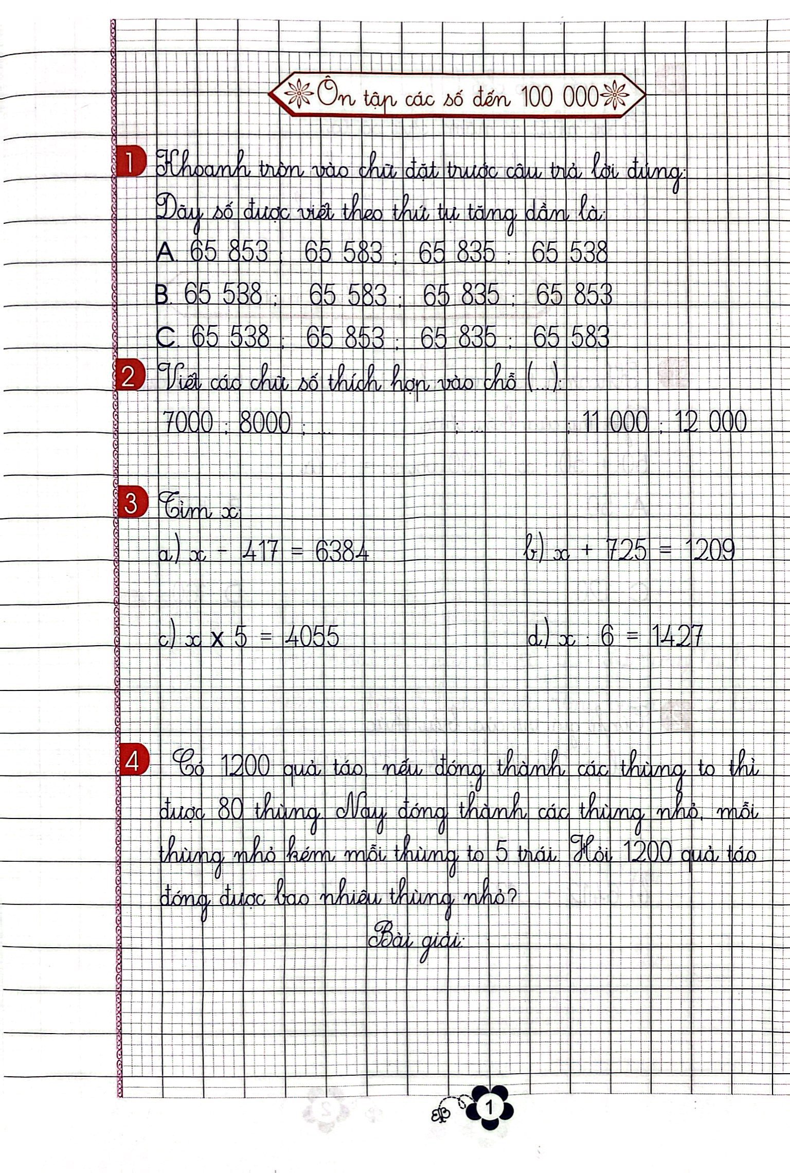 bộ vở thực hành toán lớp 4 - quyển 1