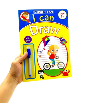bộ wipe clean i can draw - book with pen age 6+