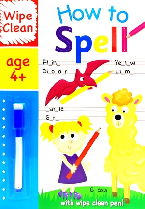 bộ wipe clean i can spell - book with pen age 6+