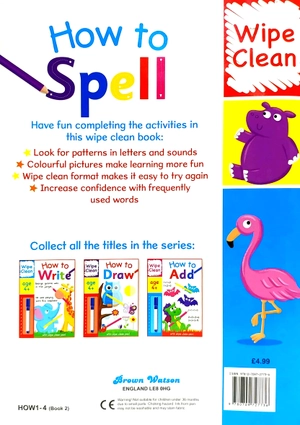 bộ wipe clean i can spell - book with pen age 6+