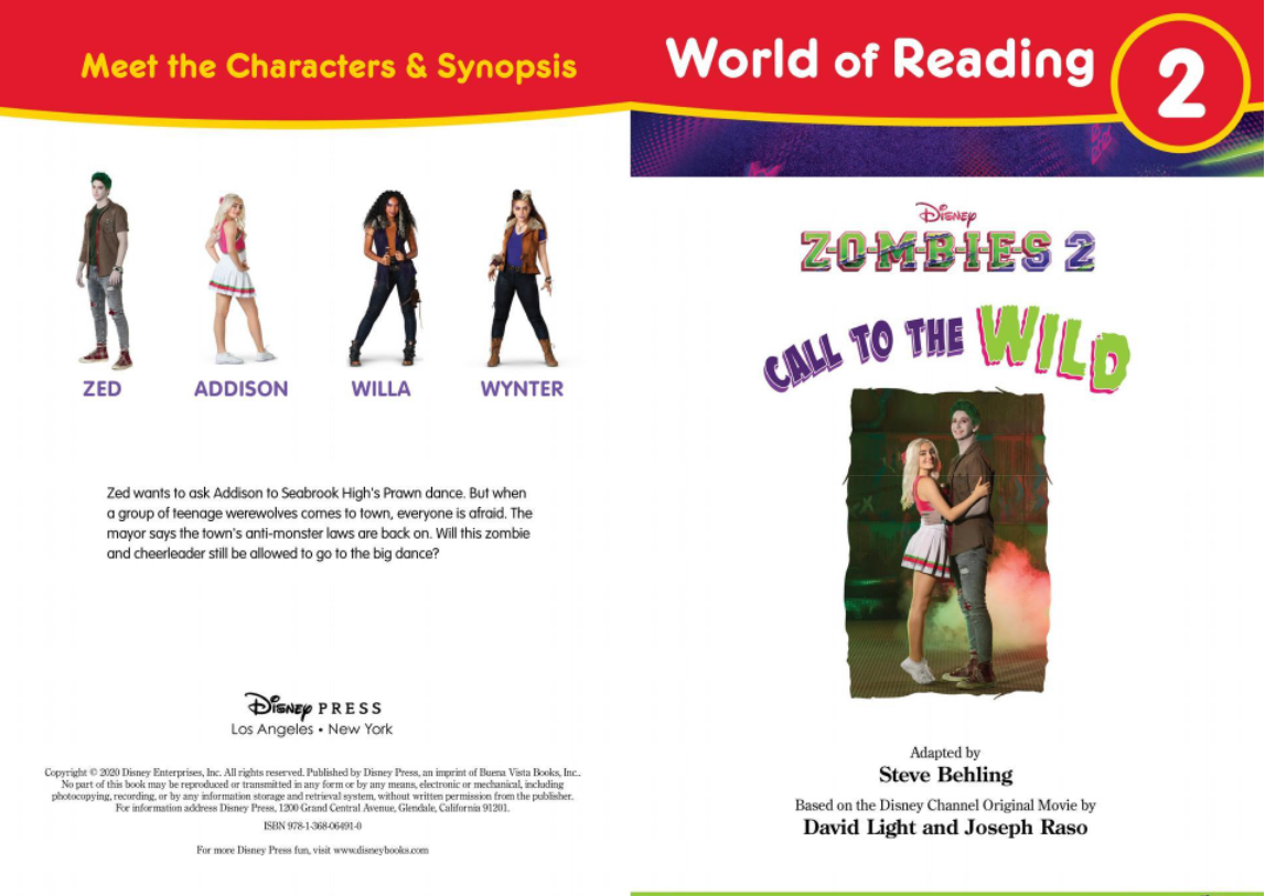 bộ world of reading, level 2: disney zombies 2: call to the wild