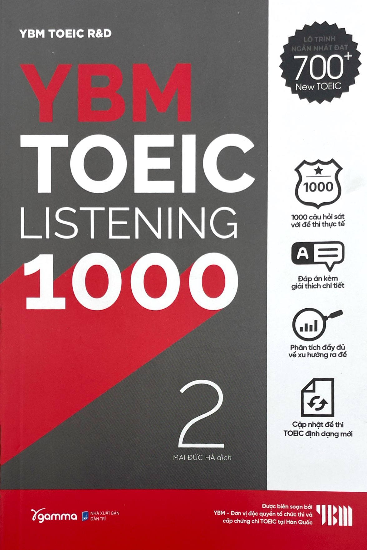 bộ ybm toeic listening 1000 - vol 2 (tái bản 2023)