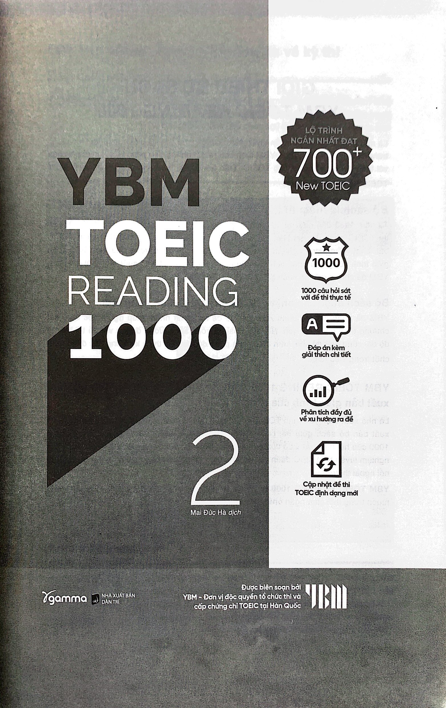 bộ ybm toeic reading 1000 - vol 2 (tái bản)