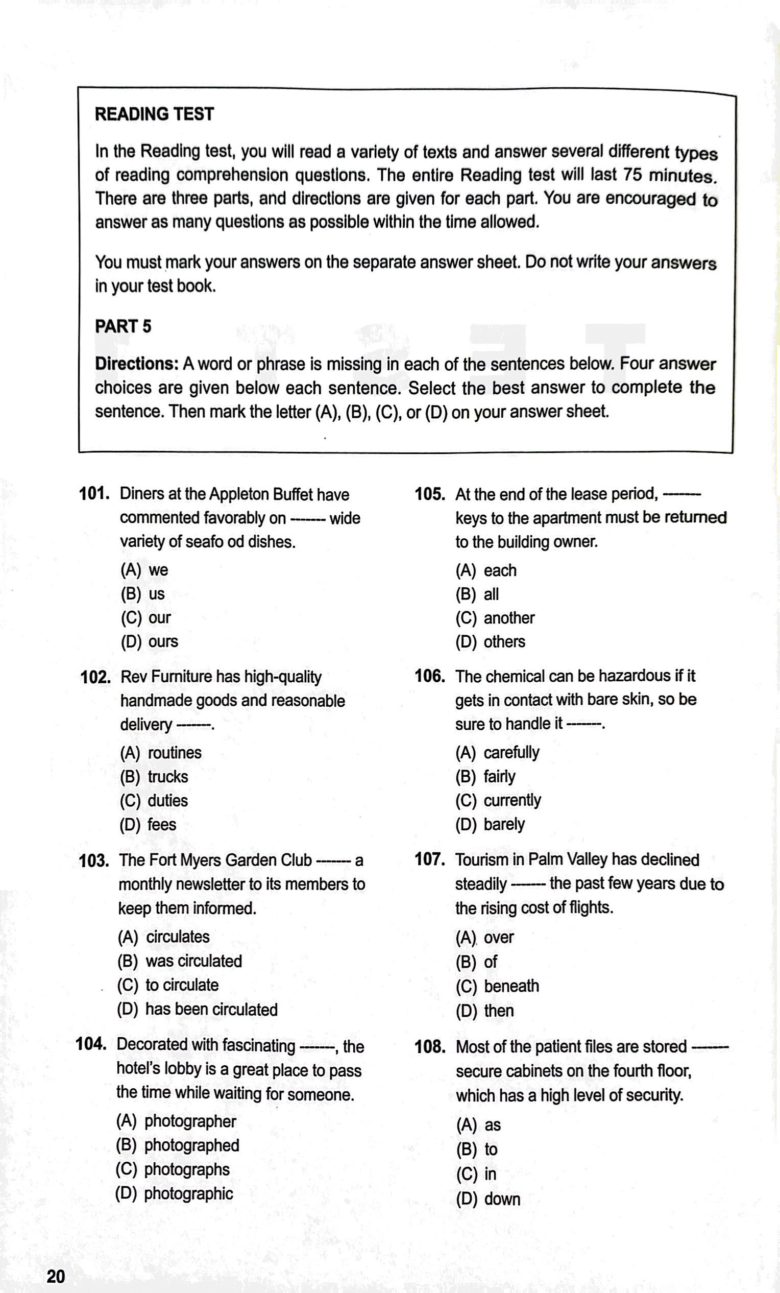 bộ ybm toeic reading 1000 - vol 2 (tái bản)