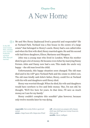 bộ young adult eli readers - sense and sensibility - stage 3 b1 - downloadable audio files