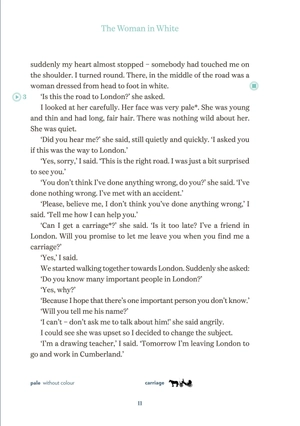 bộ young adult eli readers - the woman in white - stage 3 b1 - downloadable audio files