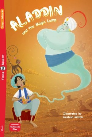 bộ young eli readers - aladdin and the magic lamp - stage 1 below a1 - downloadable multimedia