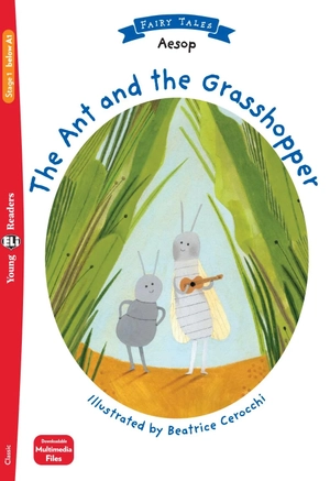 bộ young eli readers - the ant and the grasshopper - stage 1 below a1 - downloadable multimedia