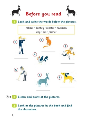 bộ young eli readers - the bremen town musicians - stage 2 a1 - downloadable multimedia