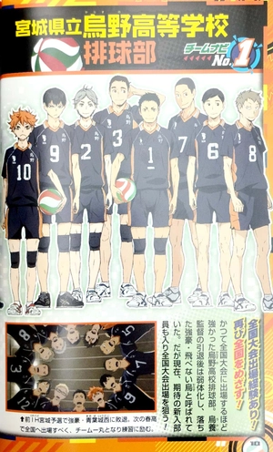 bộ ハイキュー!! tv アニメチームブック vol.1 烏野高校排球部 - hai kyuu ! !