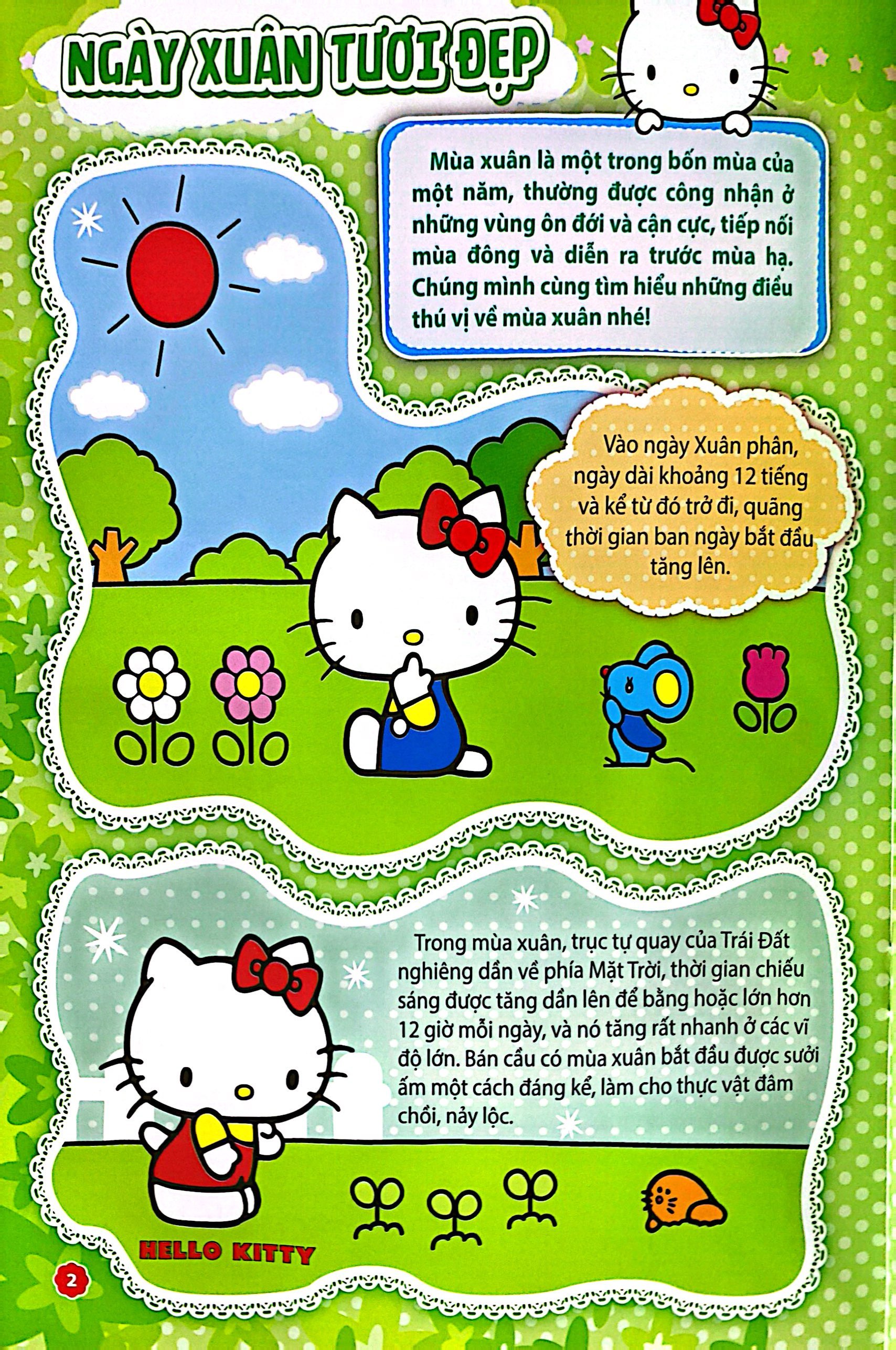 bóc dán nhanh tay - nhận ngay kiến thức - hello kitty - bốn mùa tươi đẹp