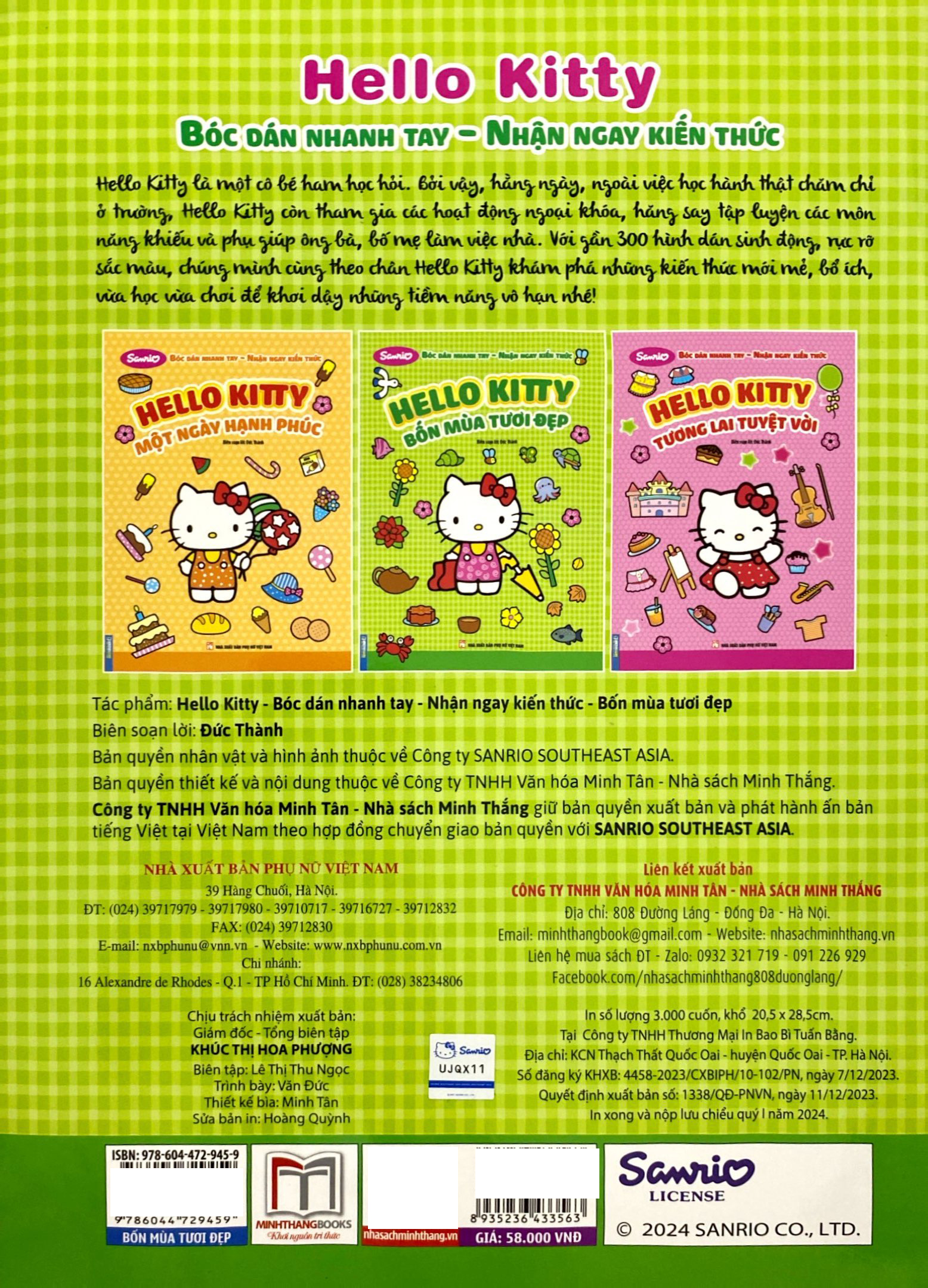 bóc dán nhanh tay - nhận ngay kiến thức - hello kitty - bốn mùa tươi đẹp