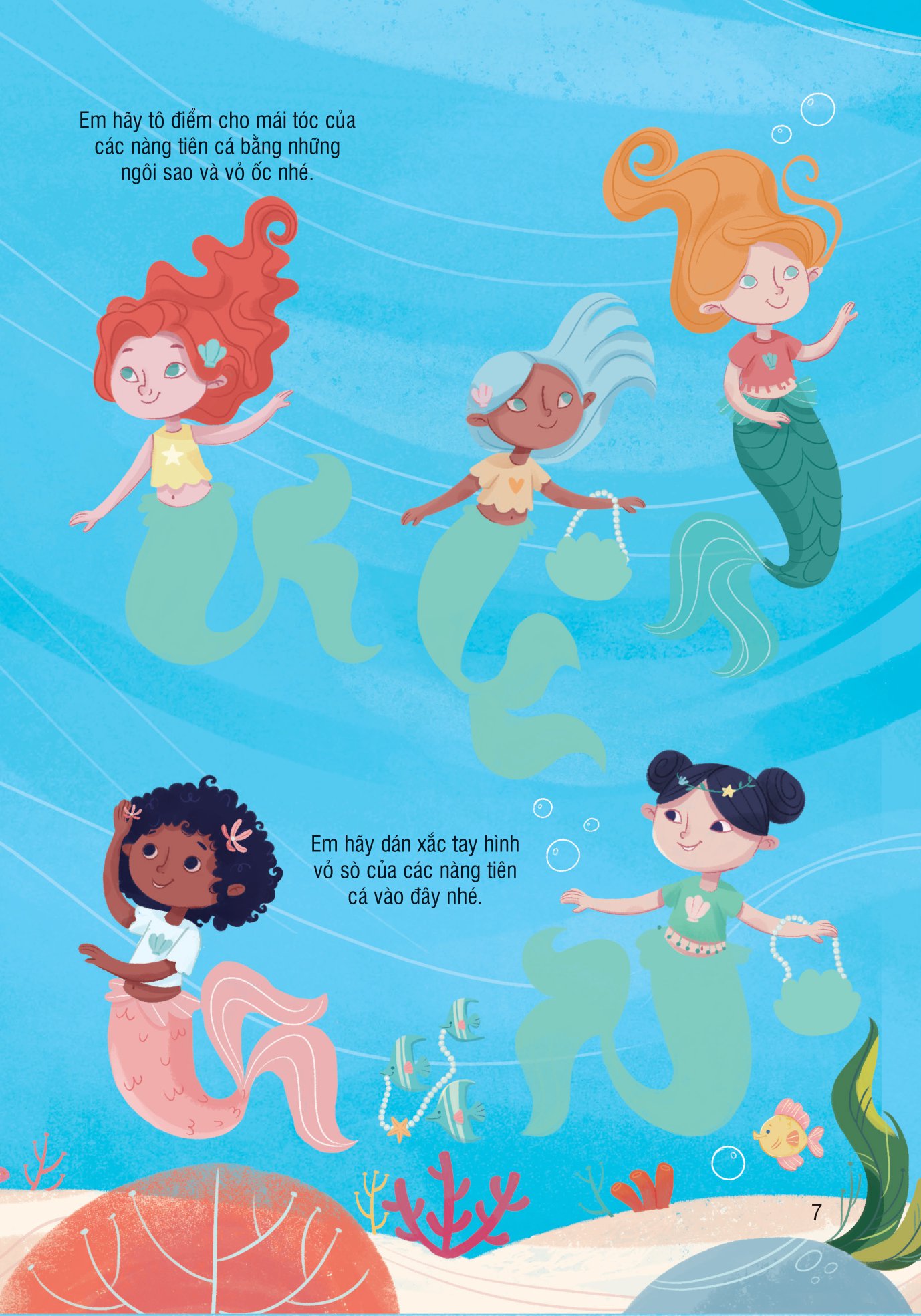 bóc dán thông minh - nàng tiên cá (dành cho trẻ từ 3-8 tuổi)