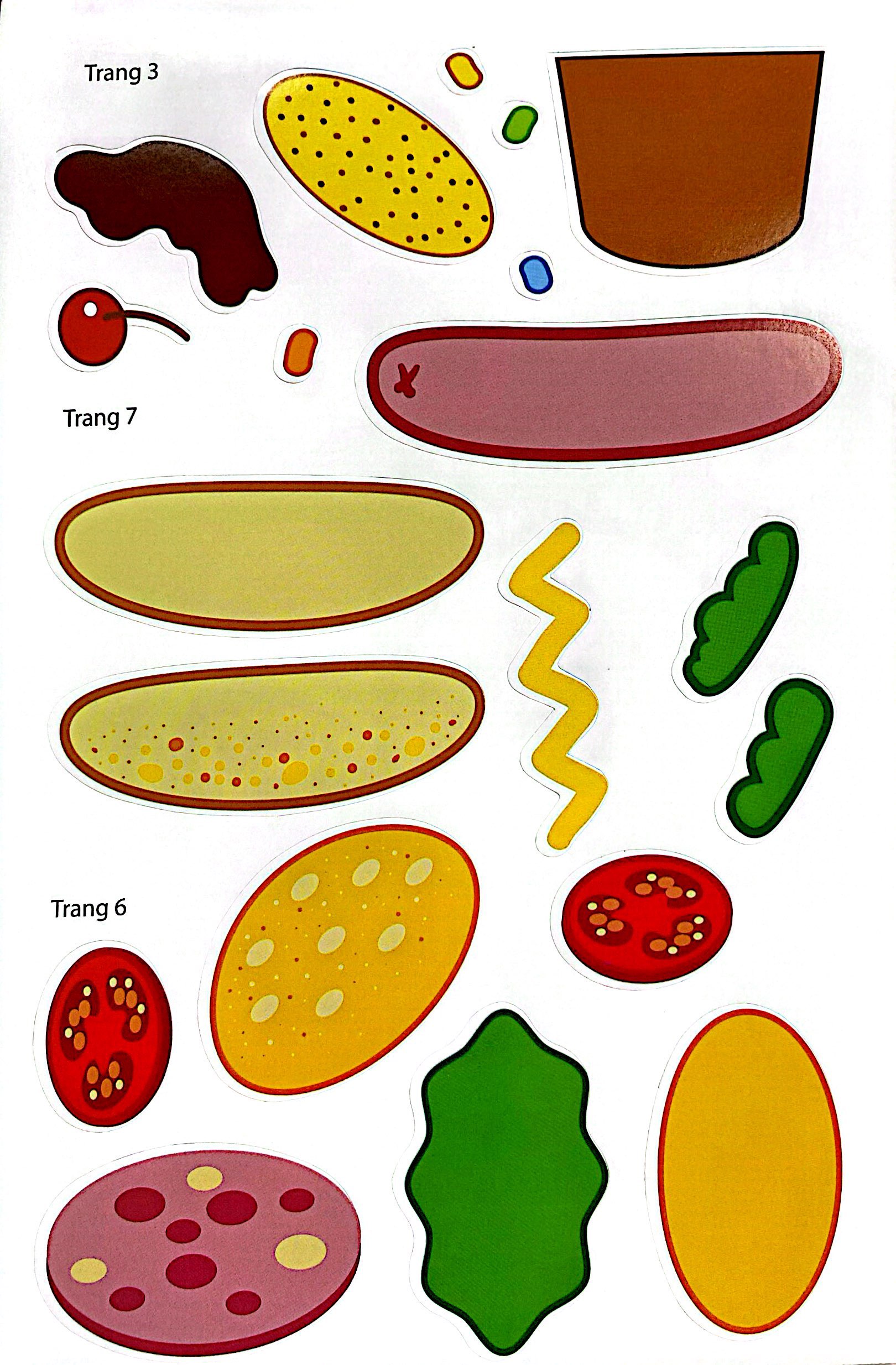 bóc dán thông minh - wolfoo iq rèn luyện khả năng sáng tạo cùng bé - các loại đồ ăn