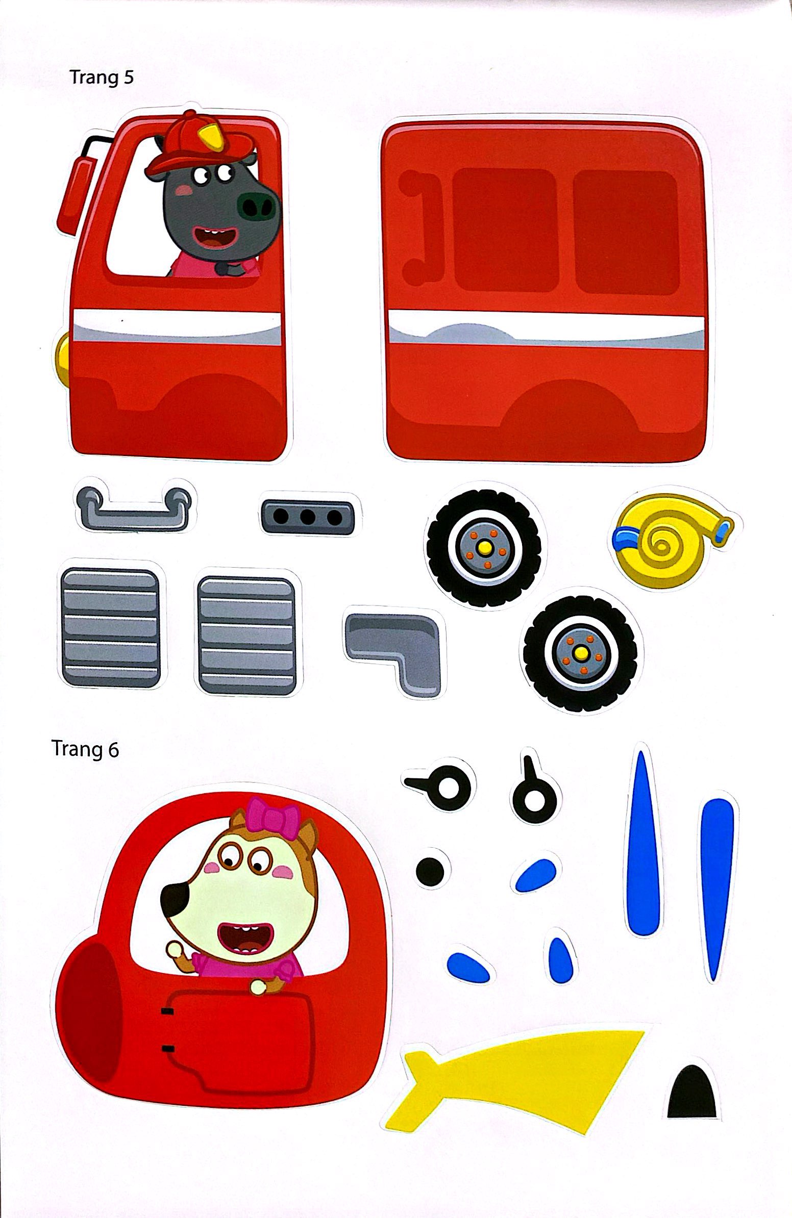 bóc dán thông minh - wolfoo iq rèn luyện khả năng sáng tạo cùng bé - các loại phương tiện giao thông