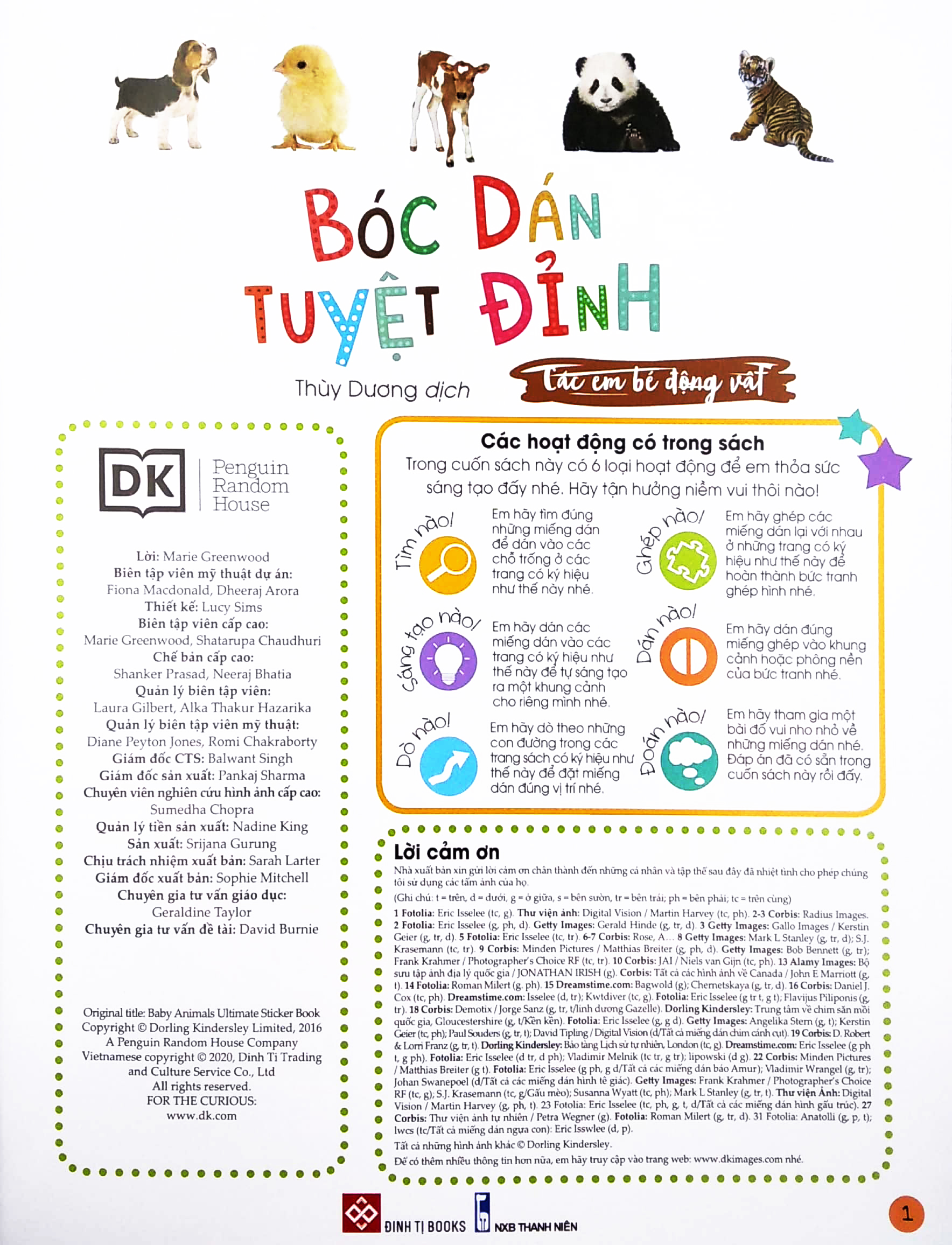 bóc dán tuyệt đỉnh - các em bé động vật (tái bản)