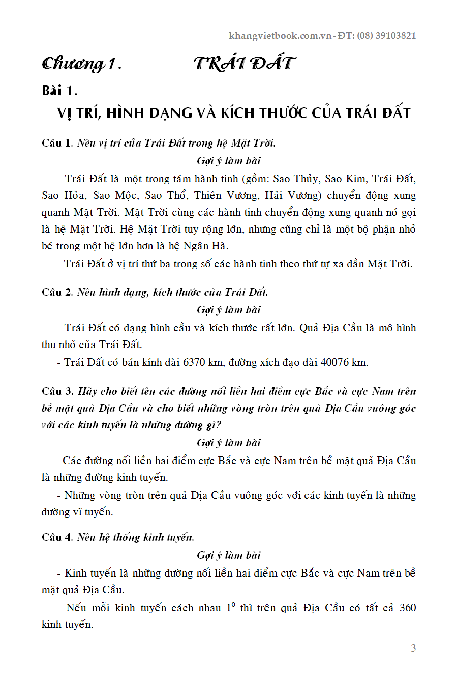 bồi dưỡng học sinh giỏi địa lí 6