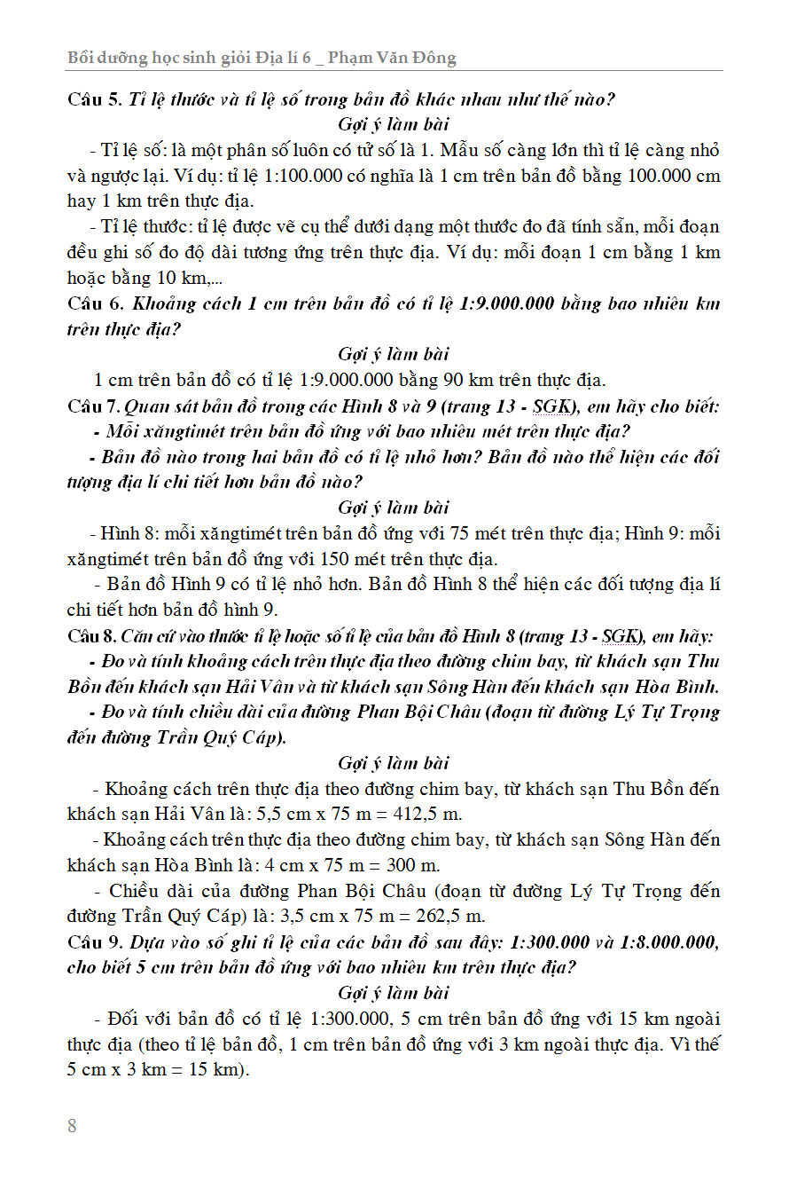 bồi dưỡng học sinh giỏi địa lí 6
