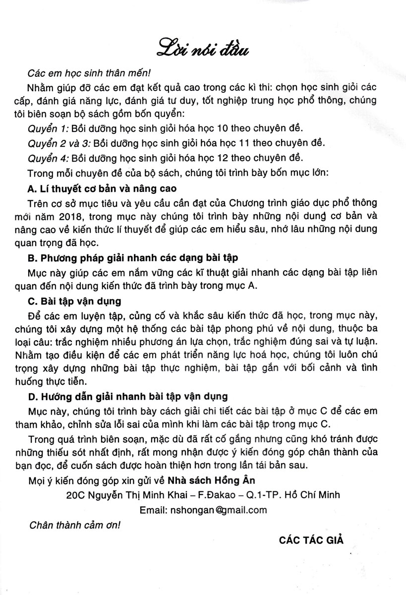 Bồi Dưỡng Học Sinh Giỏi Hoá Học 12 Theo Chuyên Đề