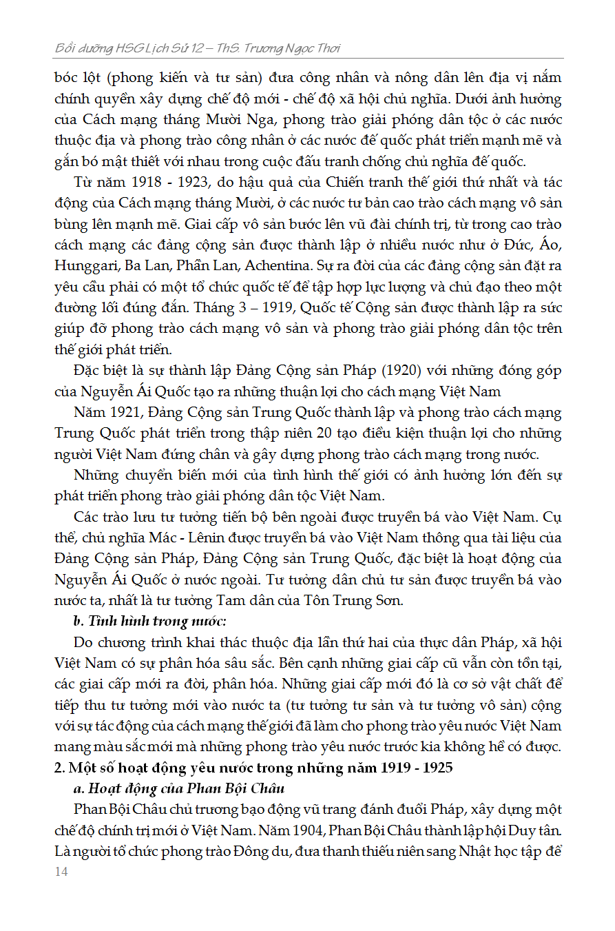 bồi dưỡng học sinh giỏi lịch sử 12 - phiên bản mới nhất