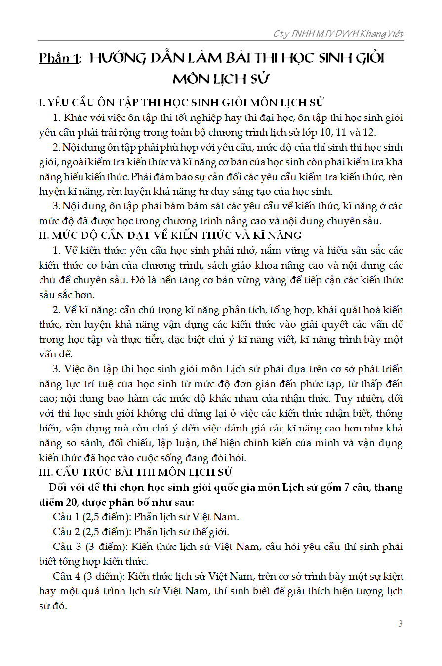 bồi dưỡng học sinh giỏi lịch sử 12 - phiên bản mới nhất
