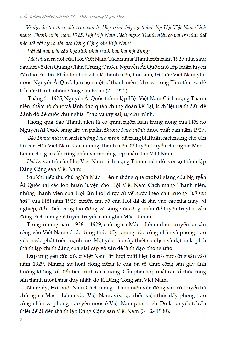 bồi dưỡng học sinh giỏi lịch sử 12 - phiên bản mới nhất