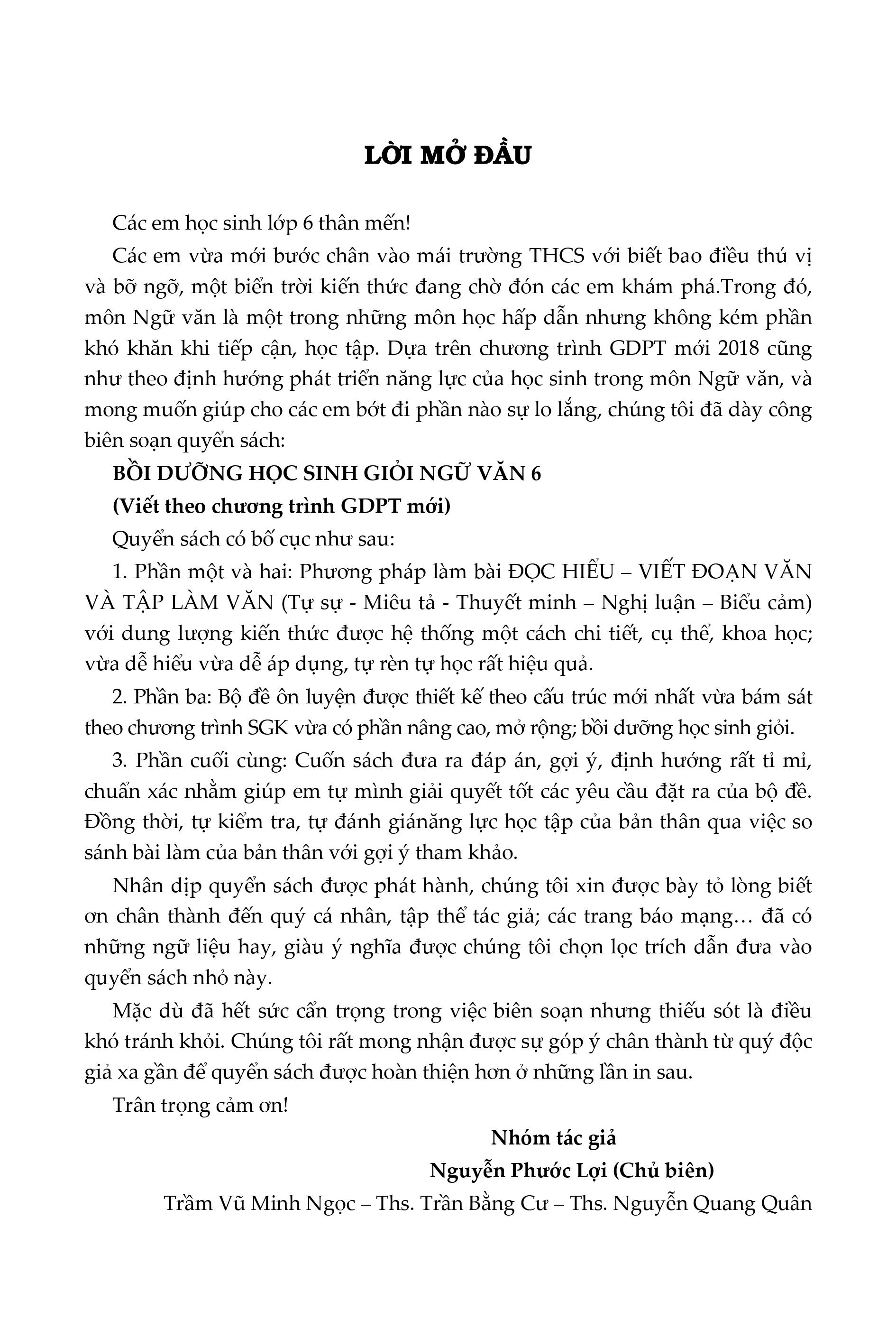 bồi dưỡng học sinh giỏi ngữ văn 6