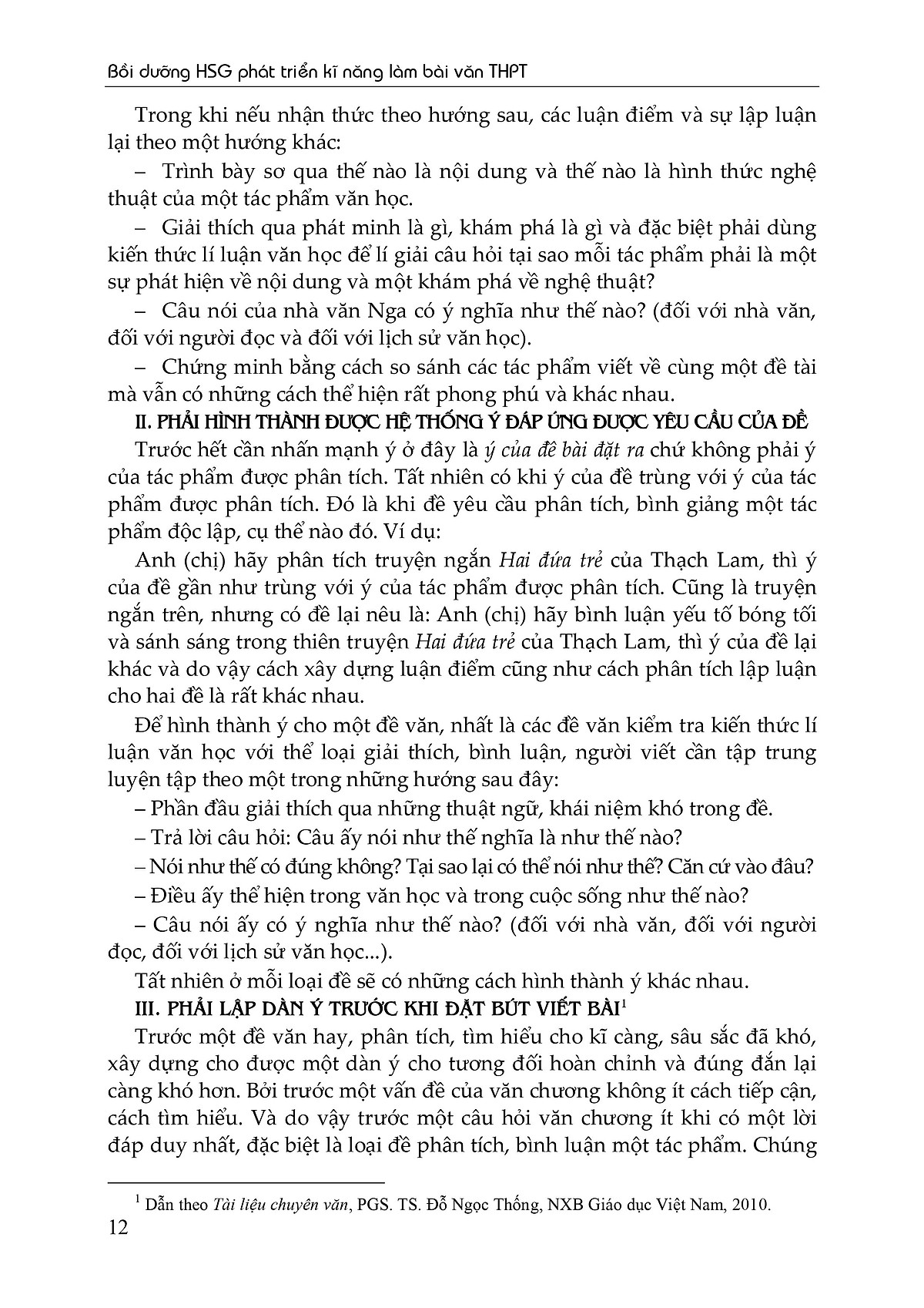 bồi dưỡng học sinh giỏi phát triển kĩ năng làm bài văn trung học phổ thông