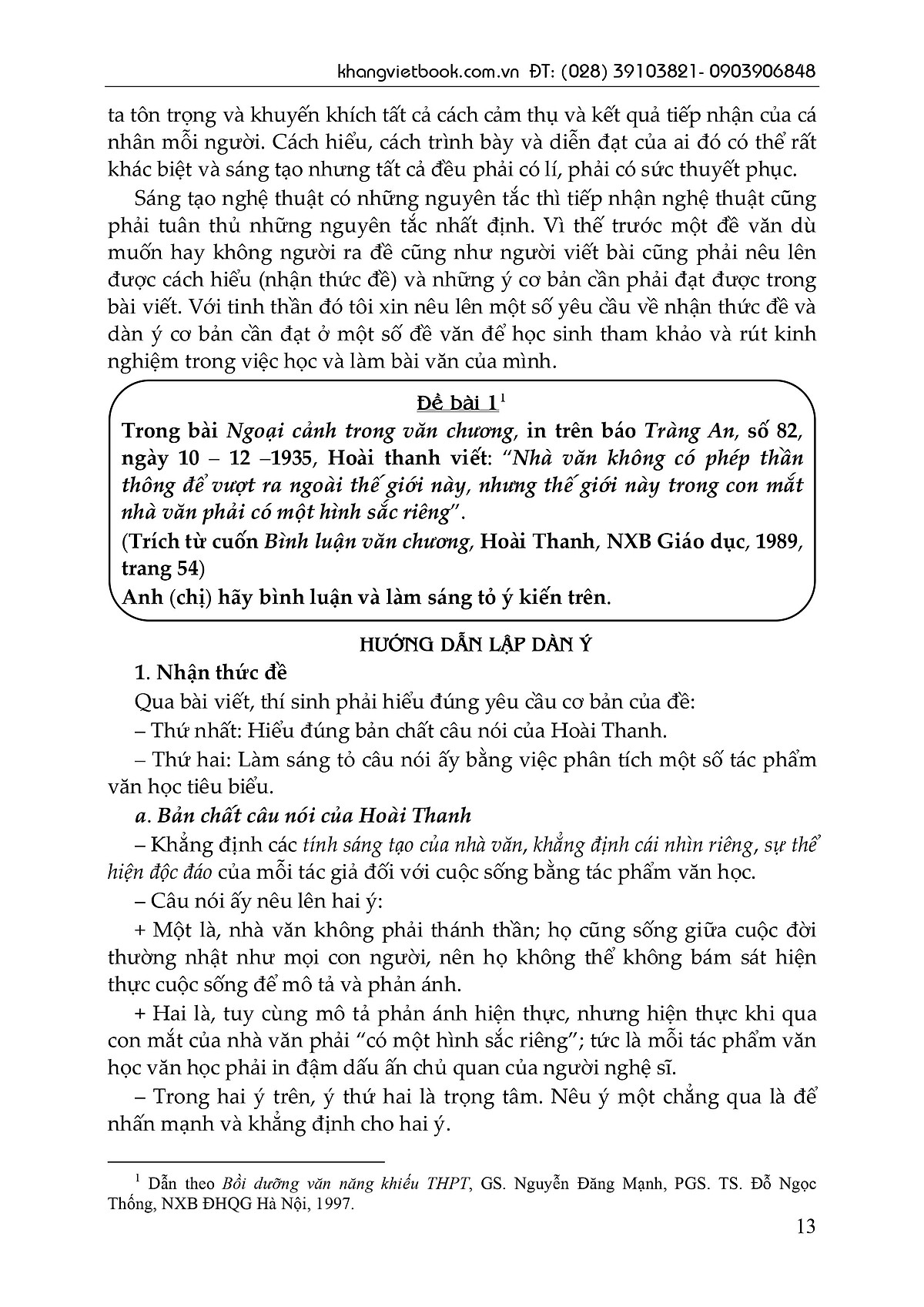 bồi dưỡng học sinh giỏi phát triển kĩ năng làm bài văn trung học phổ thông