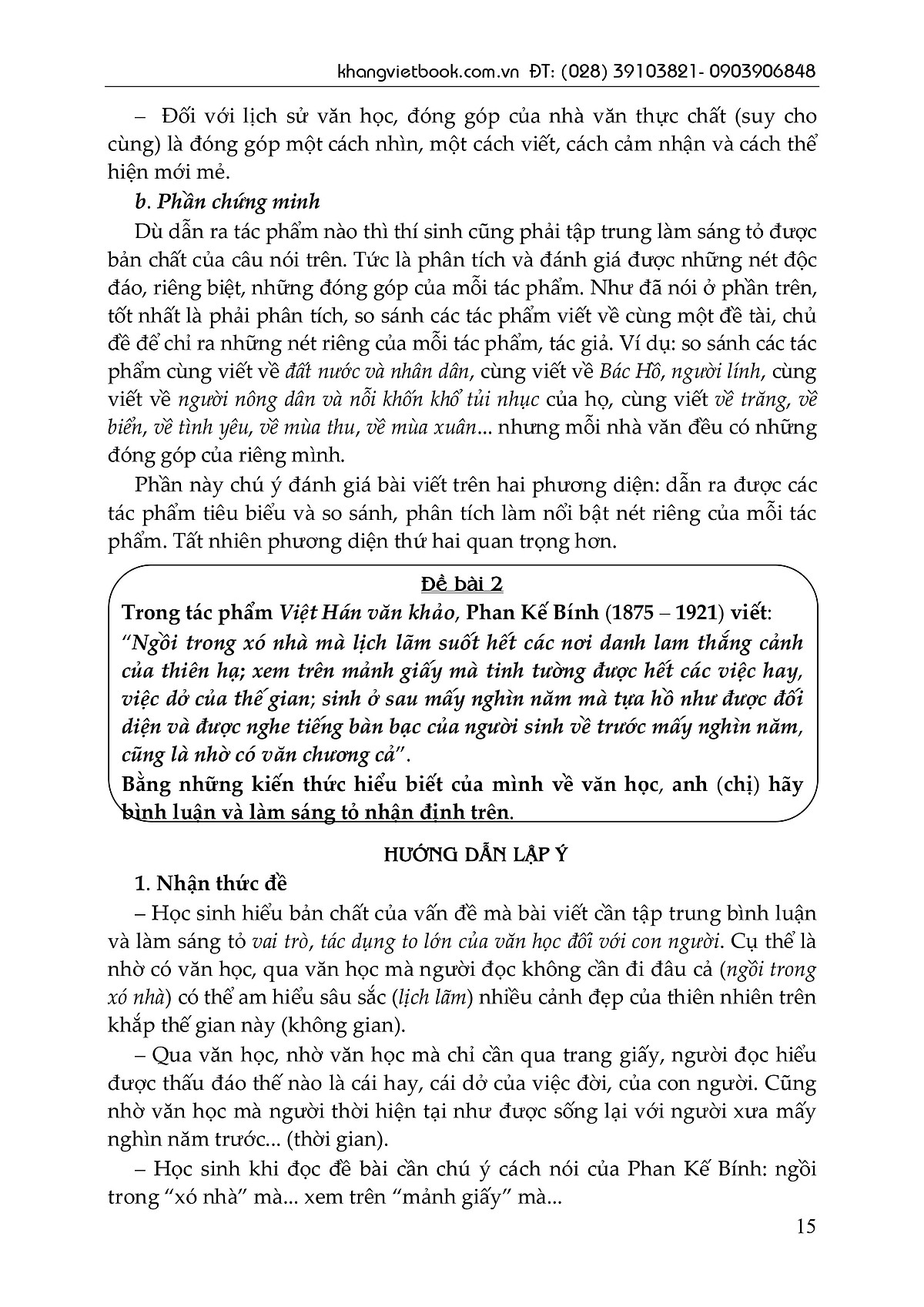 bồi dưỡng học sinh giỏi phát triển kĩ năng làm bài văn trung học phổ thông