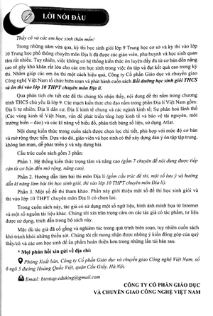 bồi dưỡng học sinh giỏi thcs và ôn thi vào lớp 10 thpt chuyên - môn địa lí