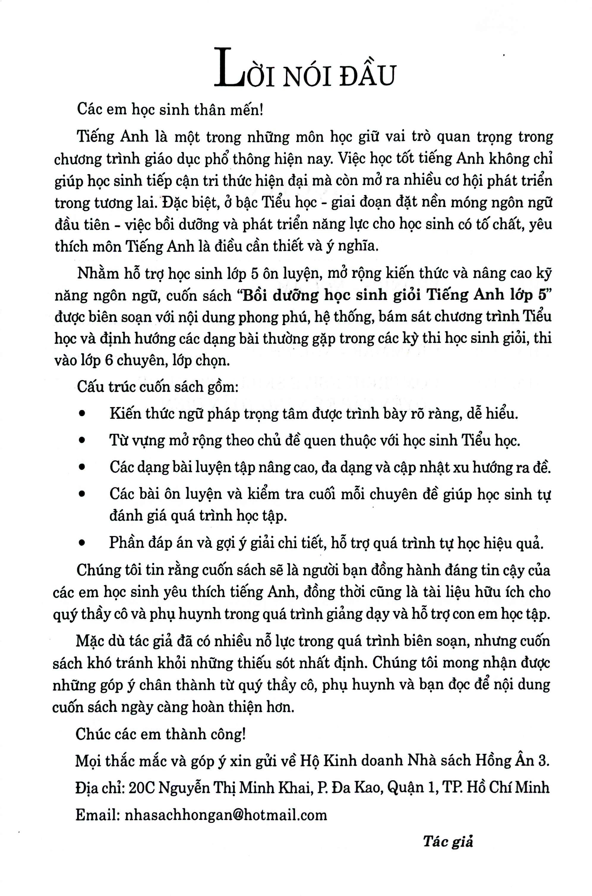 Bồi Dưỡng Học Sinh Giỏi Tiếng Anh 5