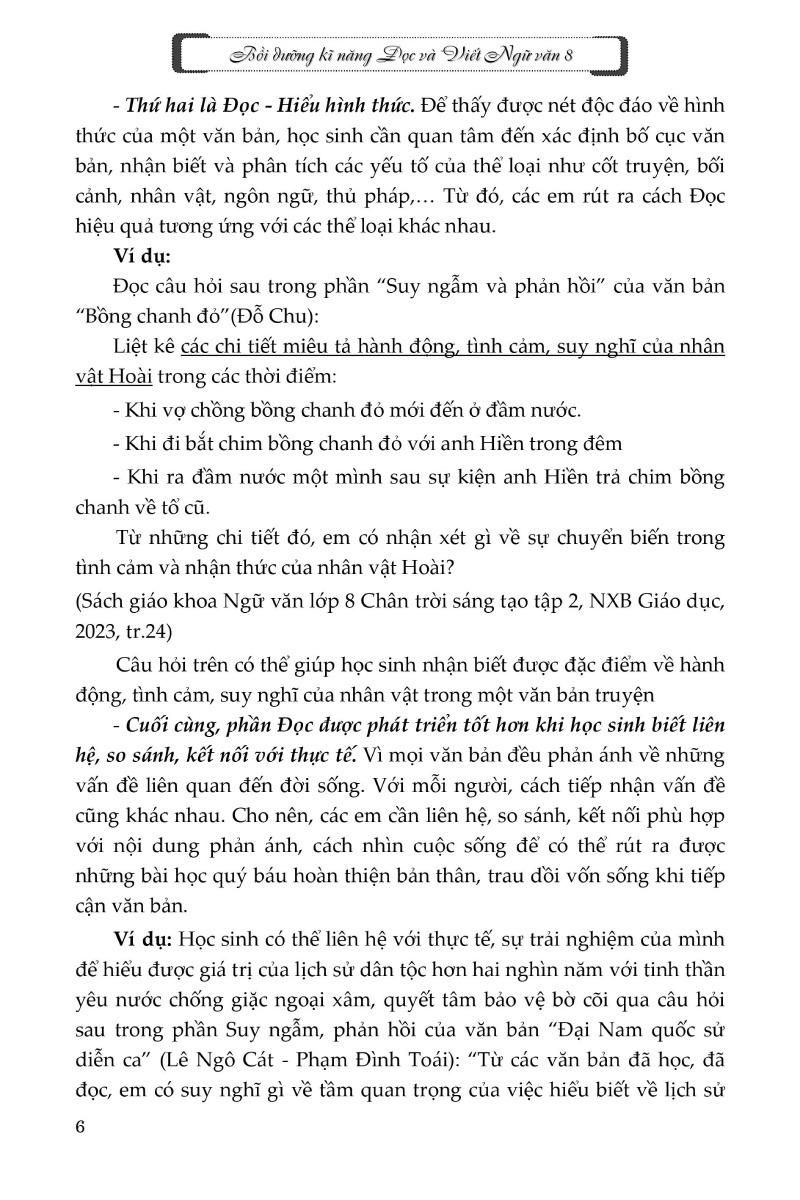 bồi dưỡng kĩ năng đọc và viết ngữ văn 8