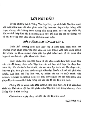 bồi dưỡng làm văn hay lớp 2 (theo chương trình giáo dục phổ thông mới)