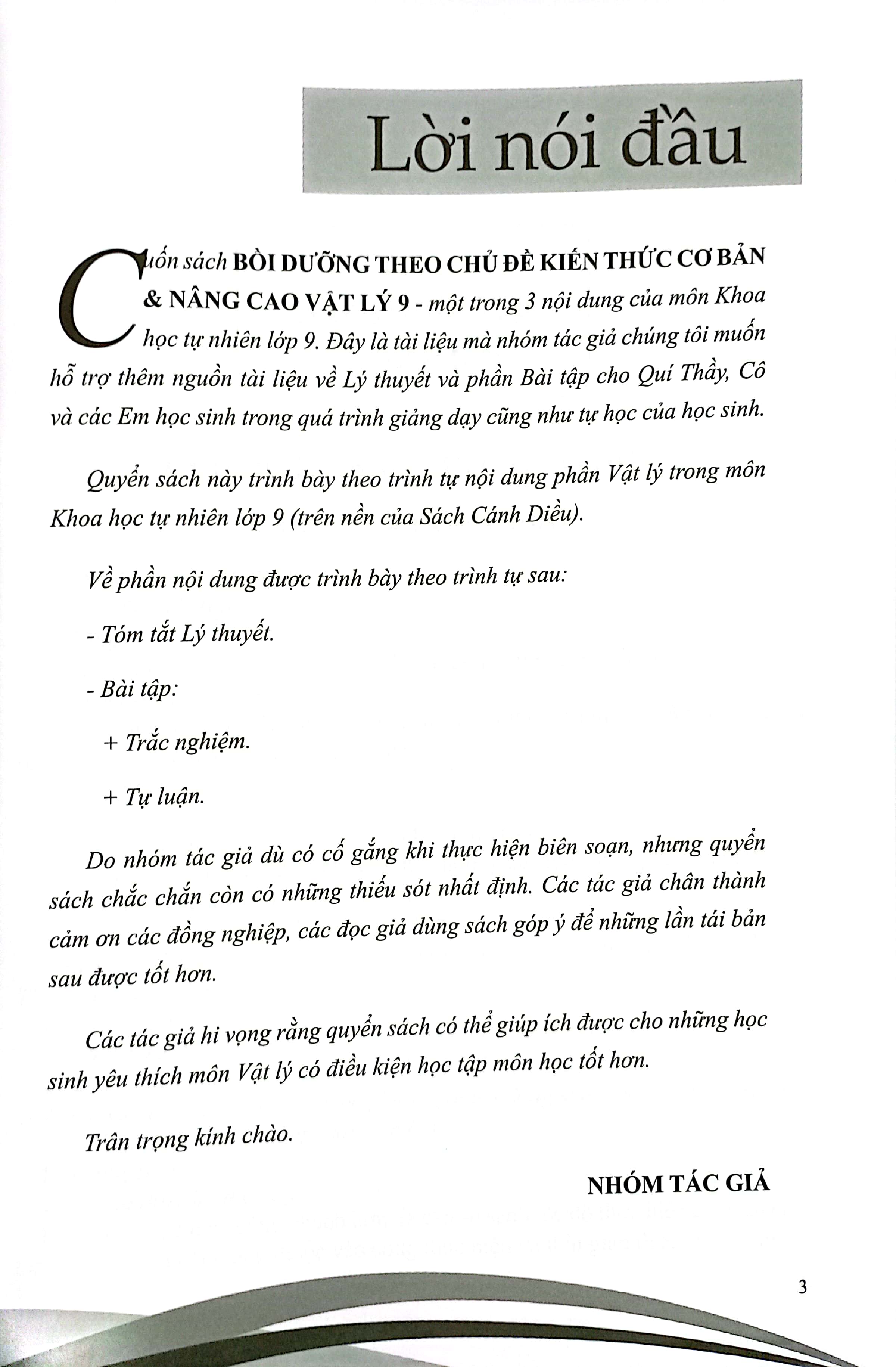 bồi dưỡng theo chủ đề kiến thức cơ bản và nâng cao vật lý 9 (biên soạn theo chương trình giáo dục phổ thông mới)