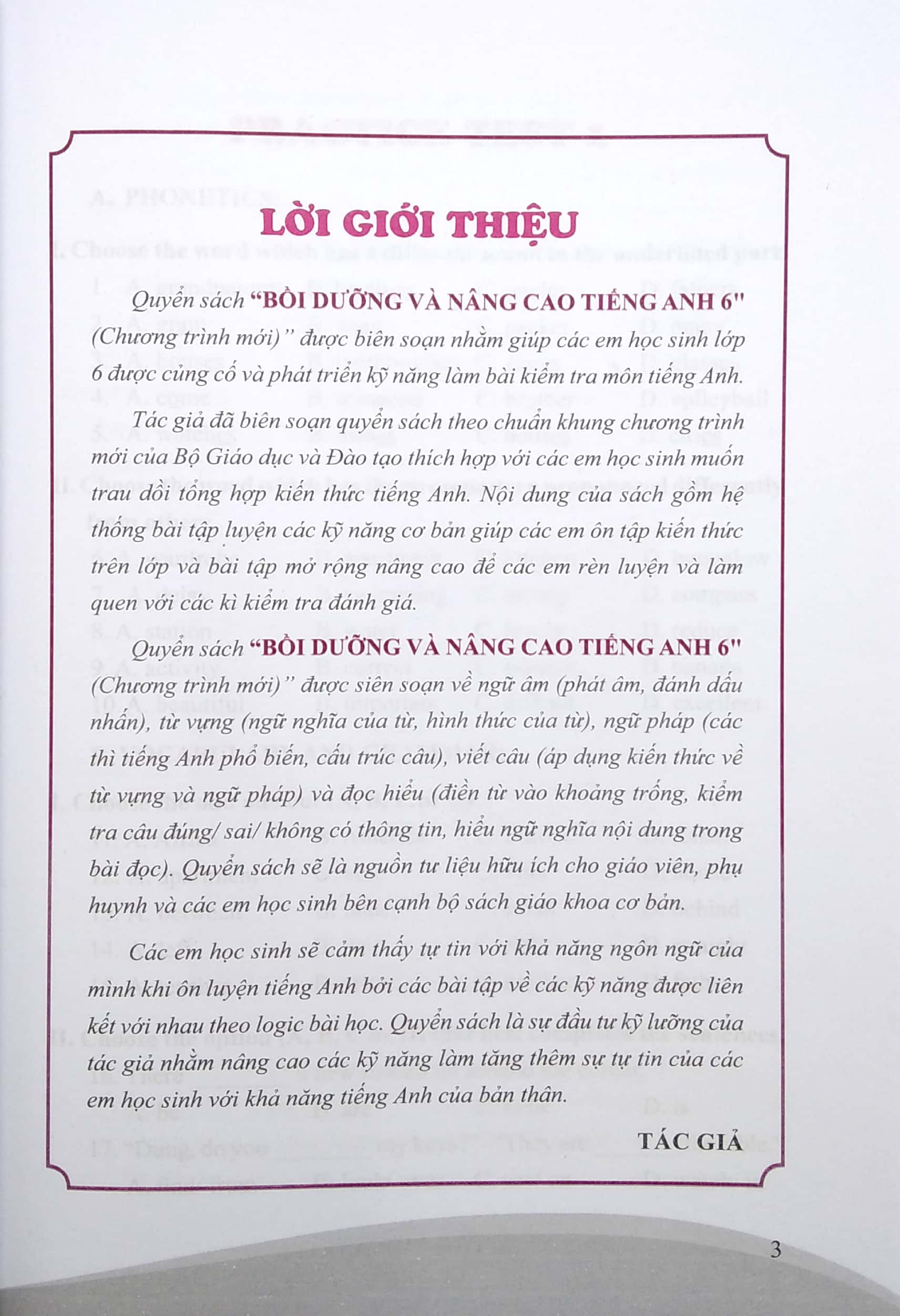 bồi dưỡng và nâng cao tiếng anh 6 - theo chương trình giáo dục phổ thông mới