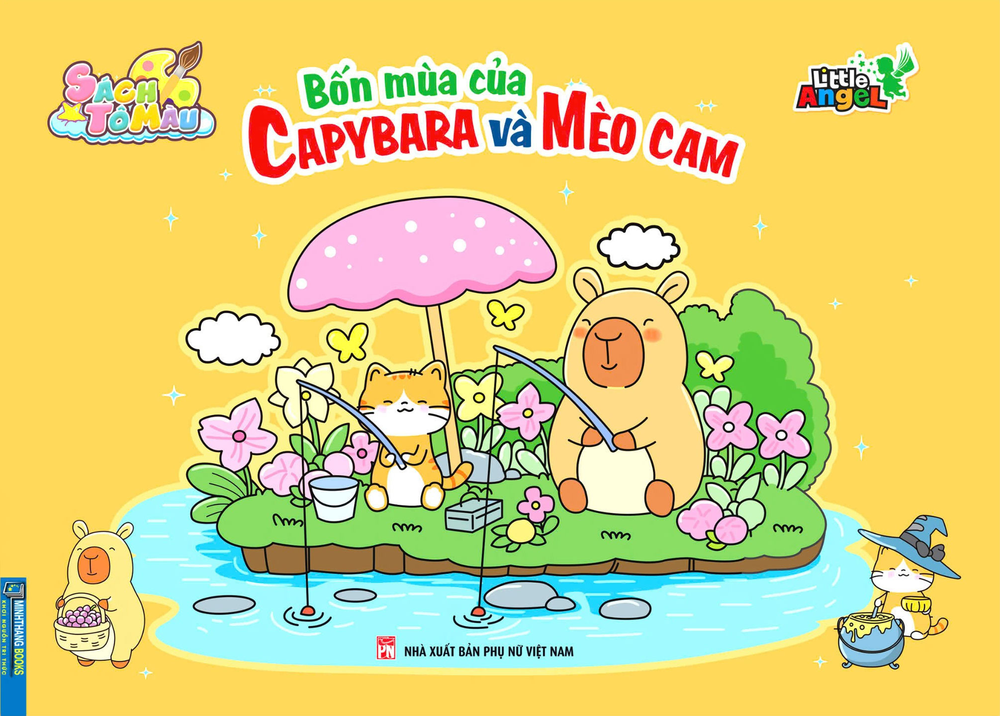 bốn mùa của capybara và mèo cam