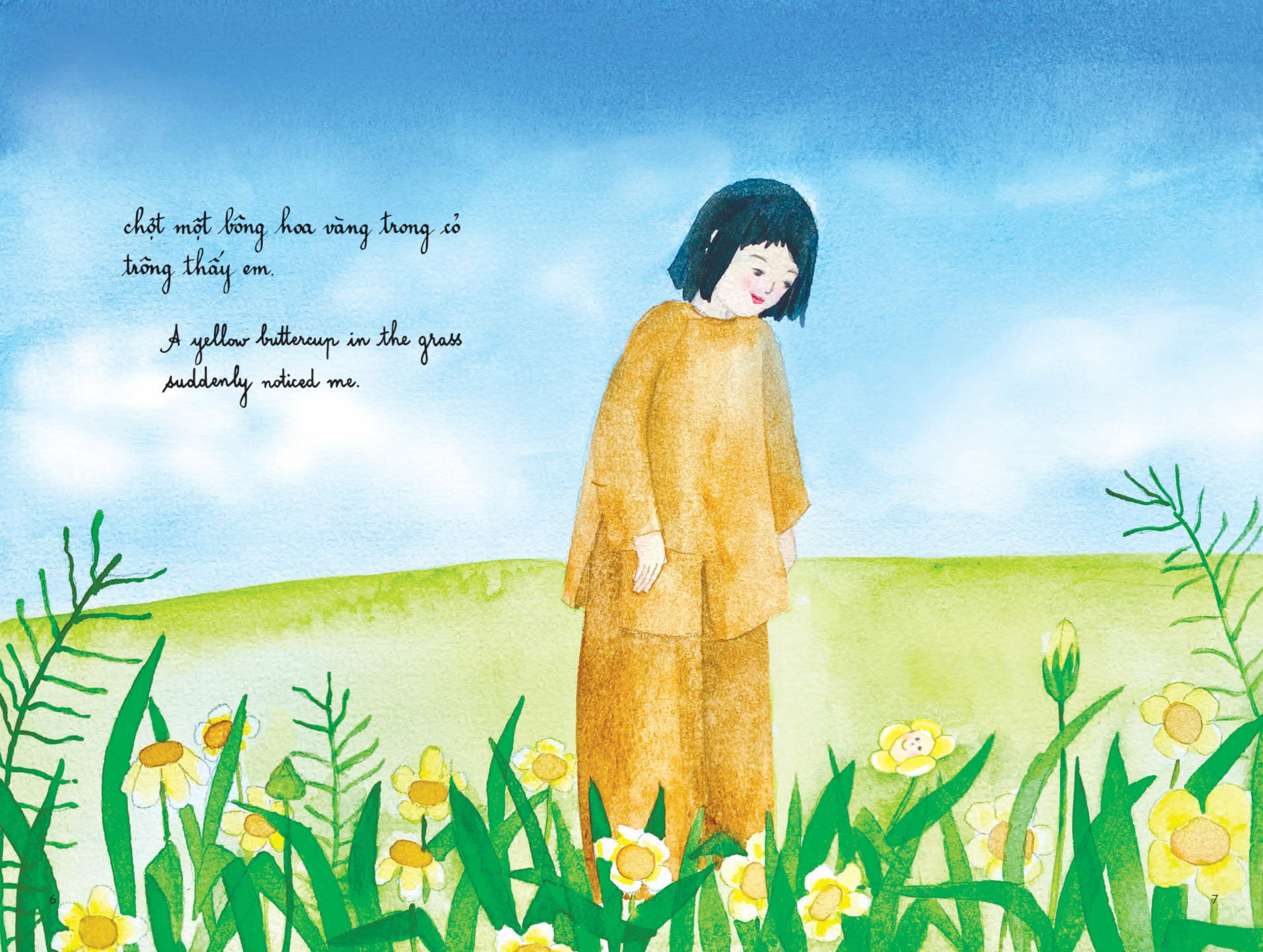 bông hoa vàng trong cỏ