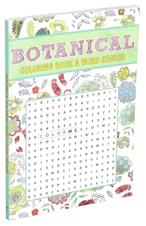 botanical coloring book & word search