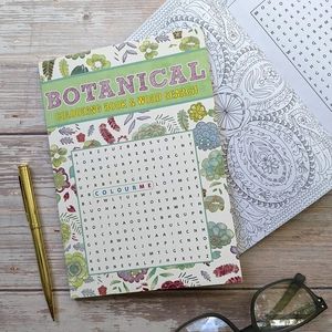 botanical coloring book & word search