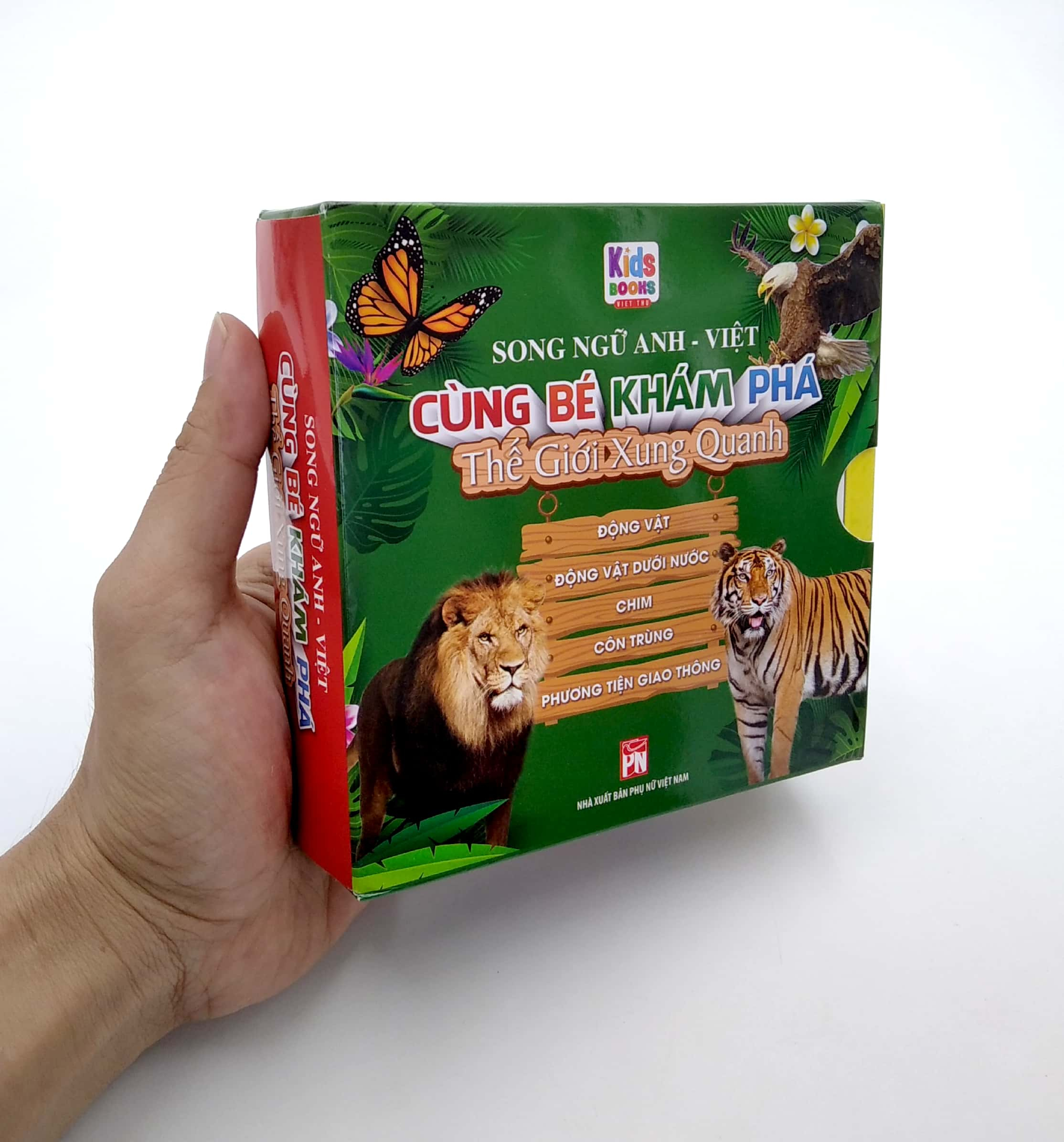 boxset cùng bé khám phá thế giới xung quanh - động vật - động vật dưới nước - chim - côn trùng - phương tiện giao thông (song ngữ anh-việt) (bộ 5 cuốn)