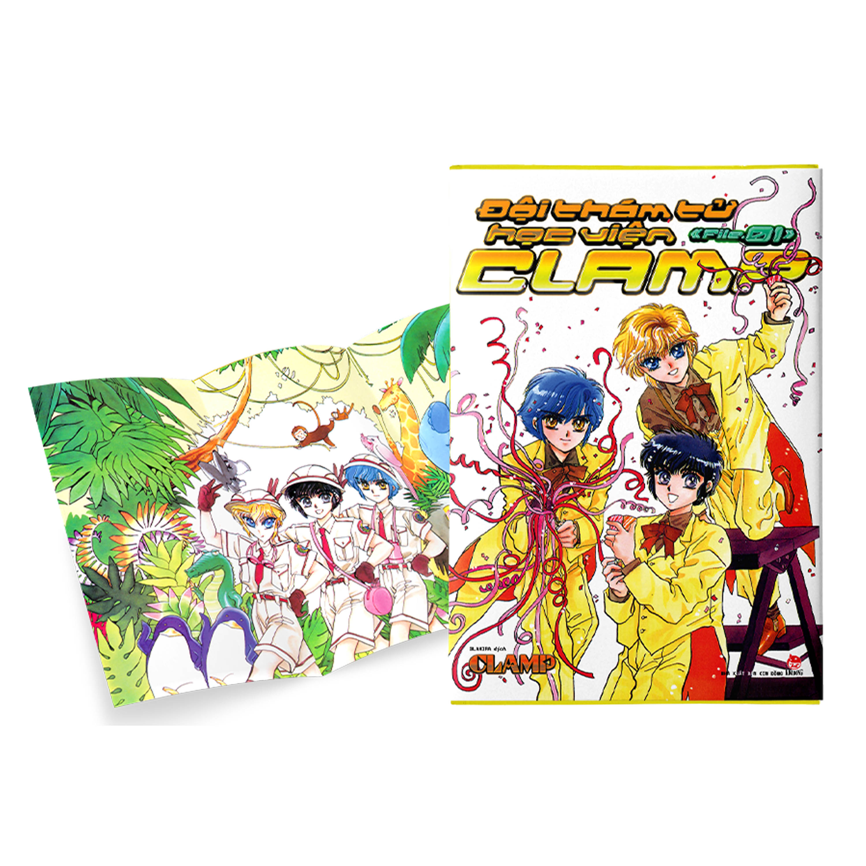 boxset đội thám tử học viện clamp (bộ 3 tập) - tặng kèm poster kẹp mỗi tập