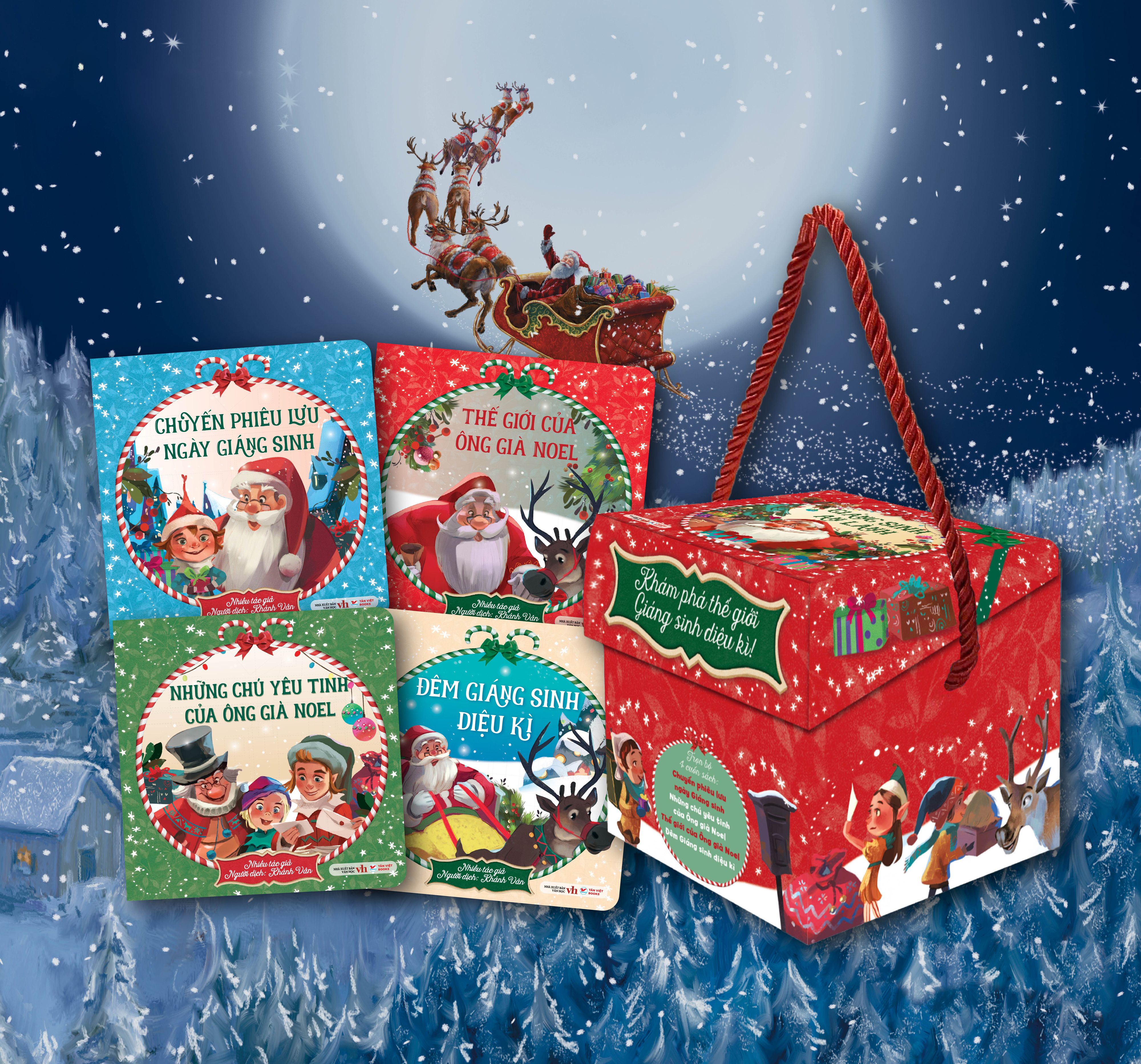 Boxset Giang Sinh An Lanh (Hop 4 Cuon) - Hop Mau Do