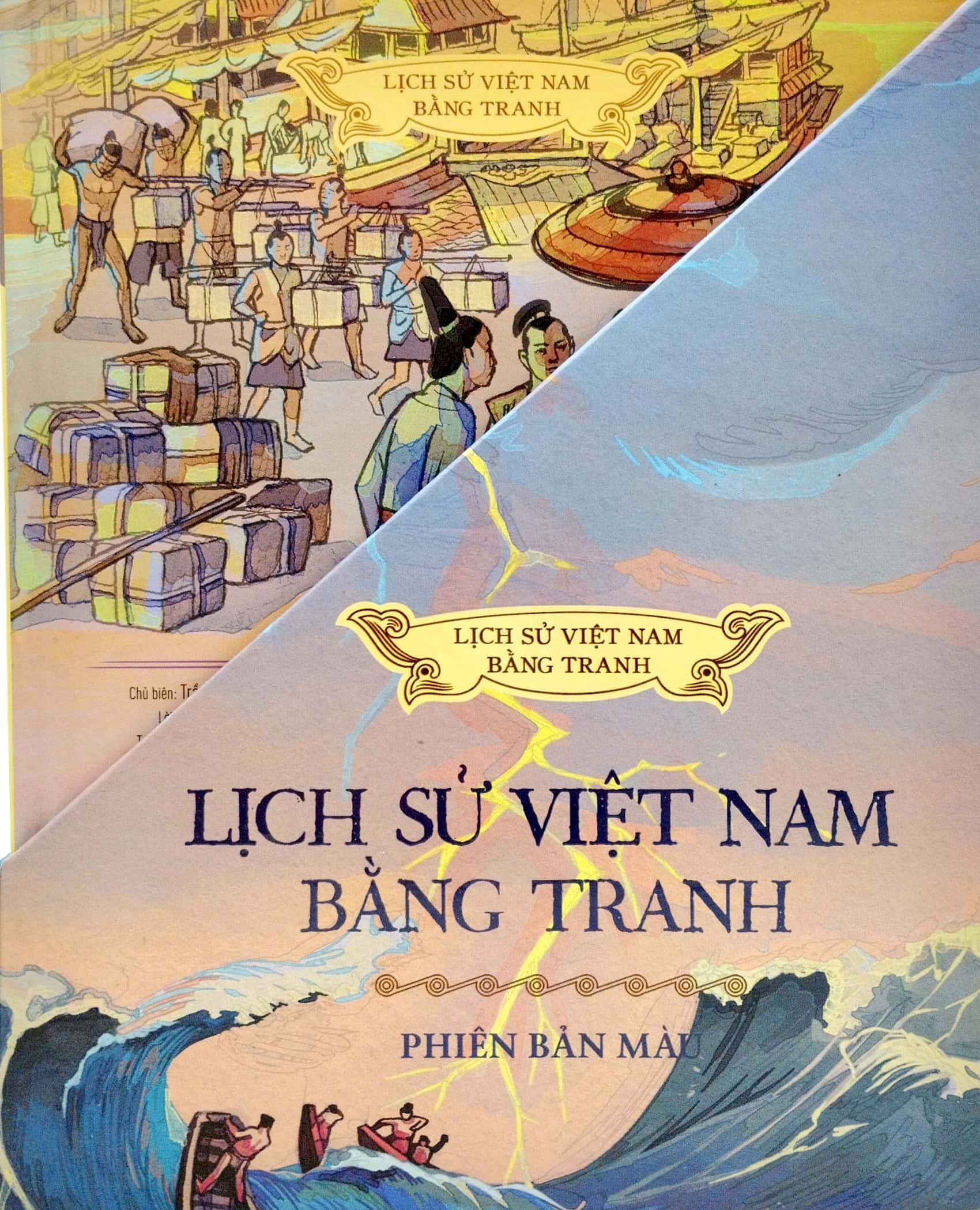 boxset lịch sử việt nam bằng tranh - bản màu - bìa cứng (hộp 8 cuốn)