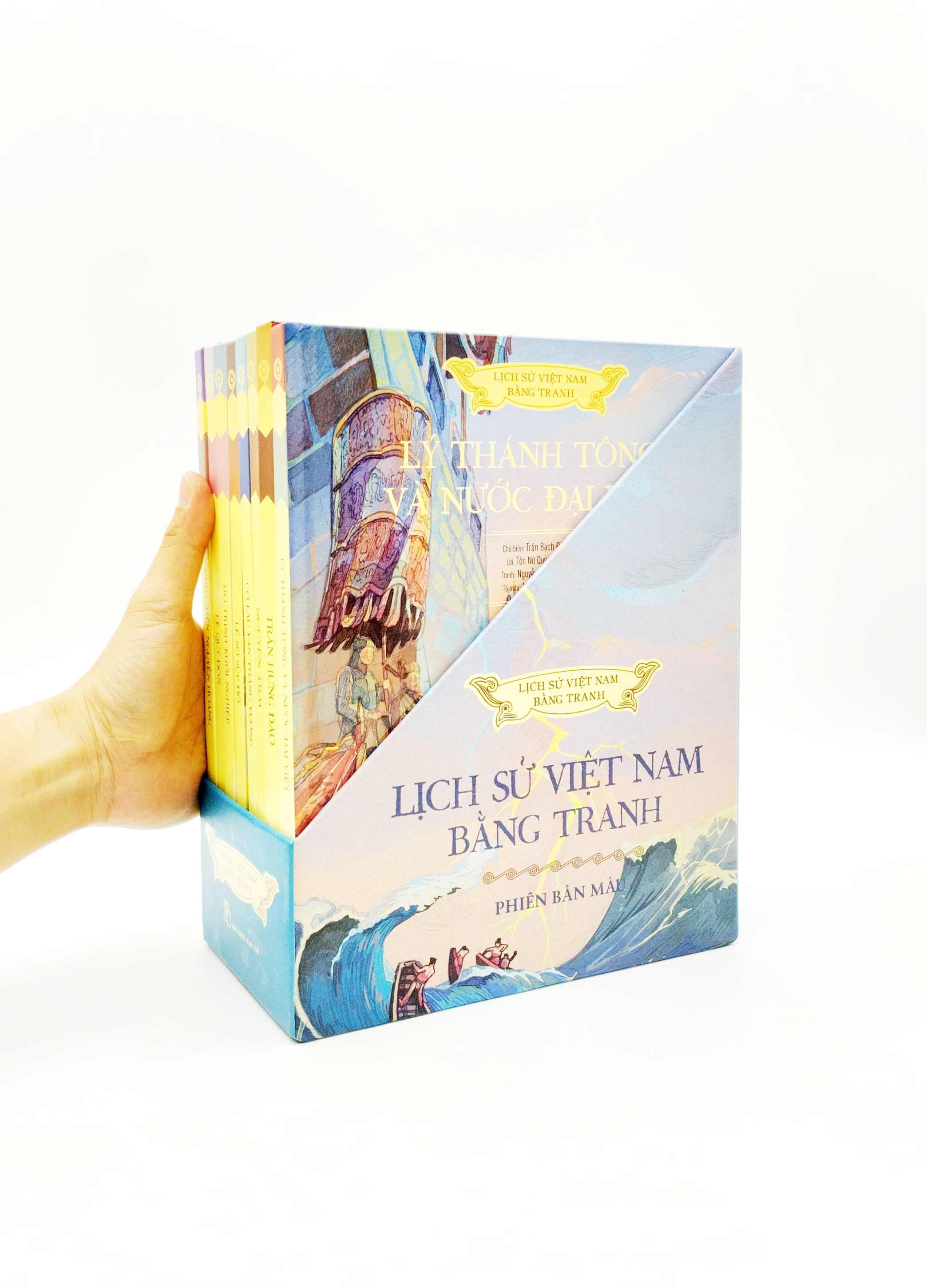 boxset lịch sử việt nam bằng tranh - bản màu - bìa cứng (hộp 8 cuốn)