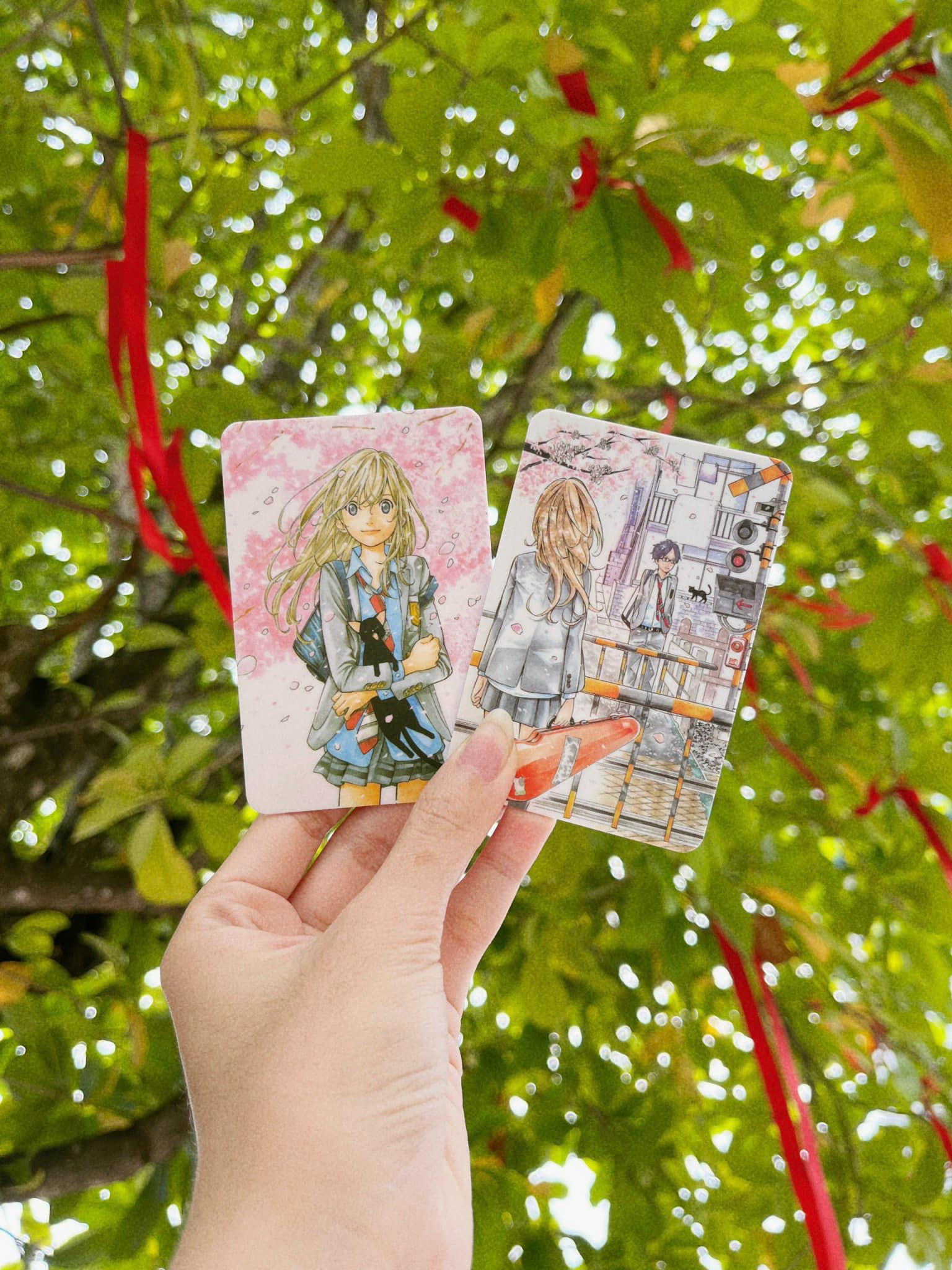 boxset lời nói dối tháng tư - tặng kèm 2 card nhựa hình nhân vật (bộ 12 tập)