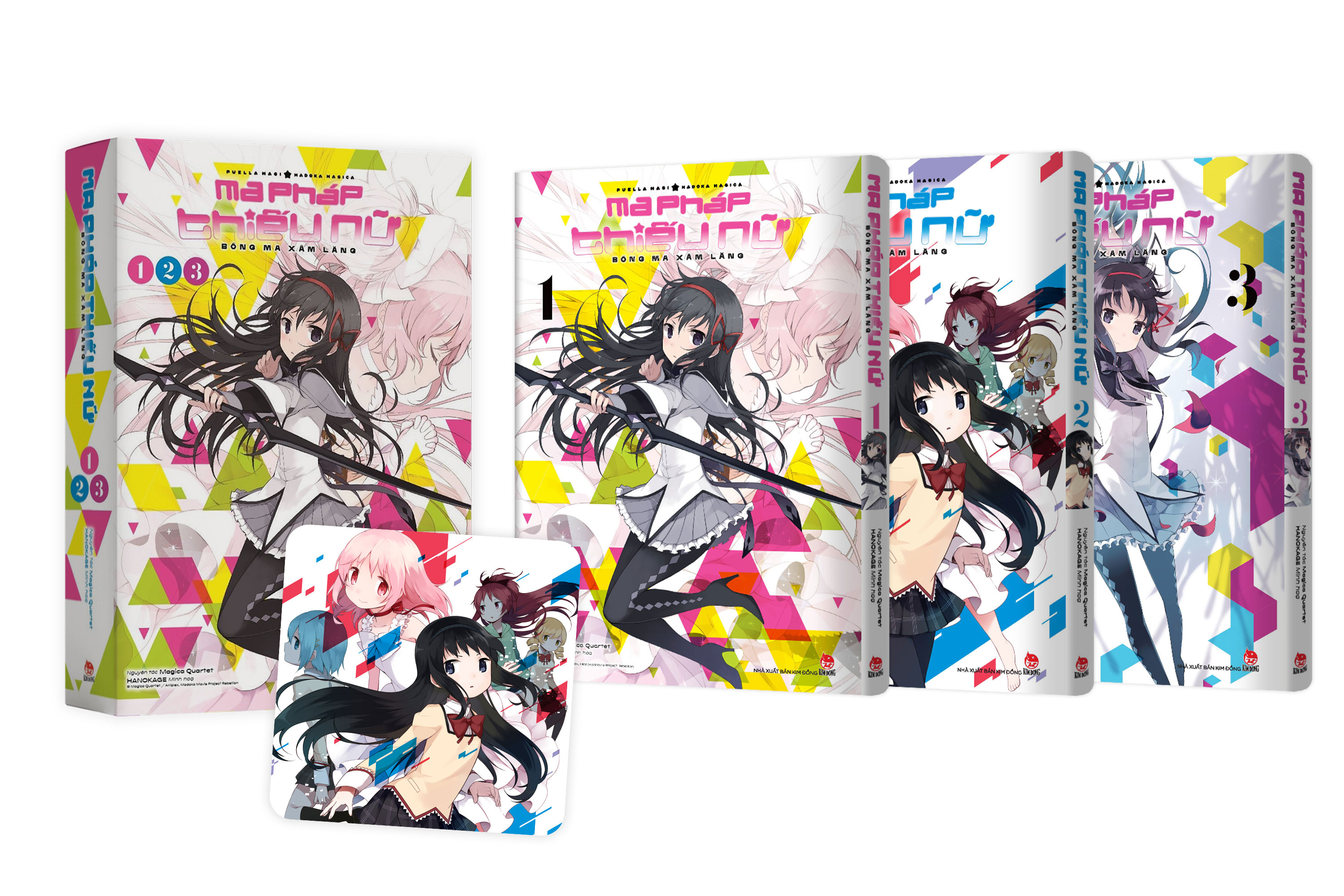 boxset ma pháp thiếu nữ madoka magica - bóng ma xâm lăng (bộ 3 tập) - tặng kèm lót ly