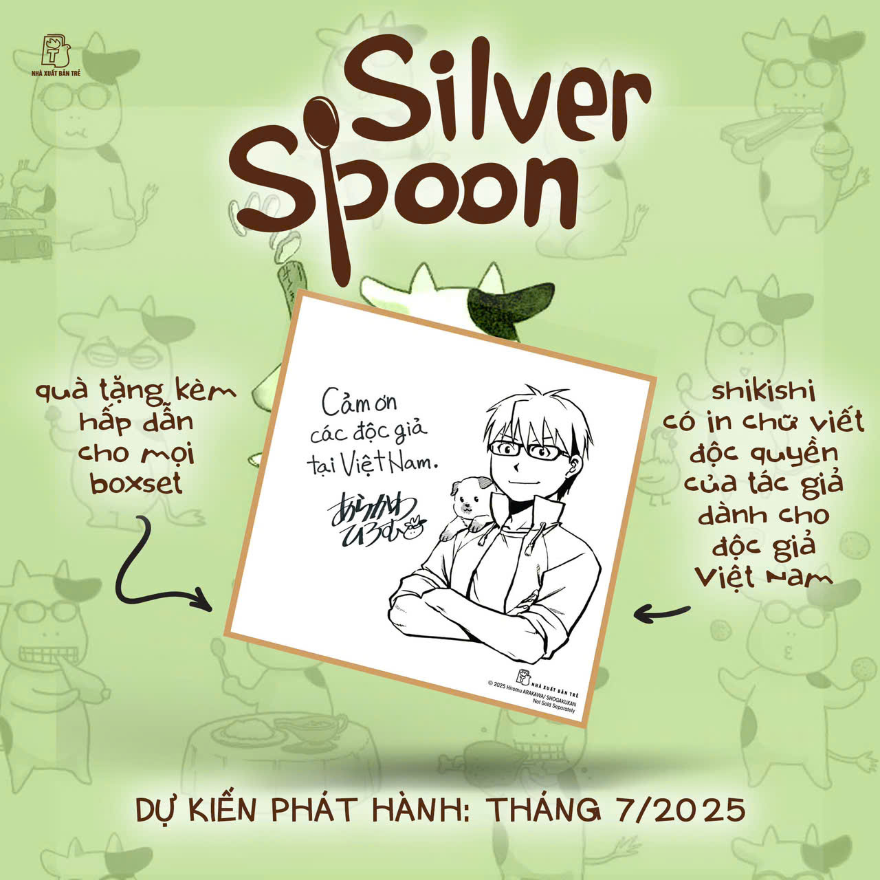 Boxset Manga - Silver Spoon: Tap 1 - 15 (Hop 15 Cuon) - Tang Kem Shikishi Co In Chu Viet Doc Quyen Cua Tac Gia Danh Cho Doc Gia Viet Nam